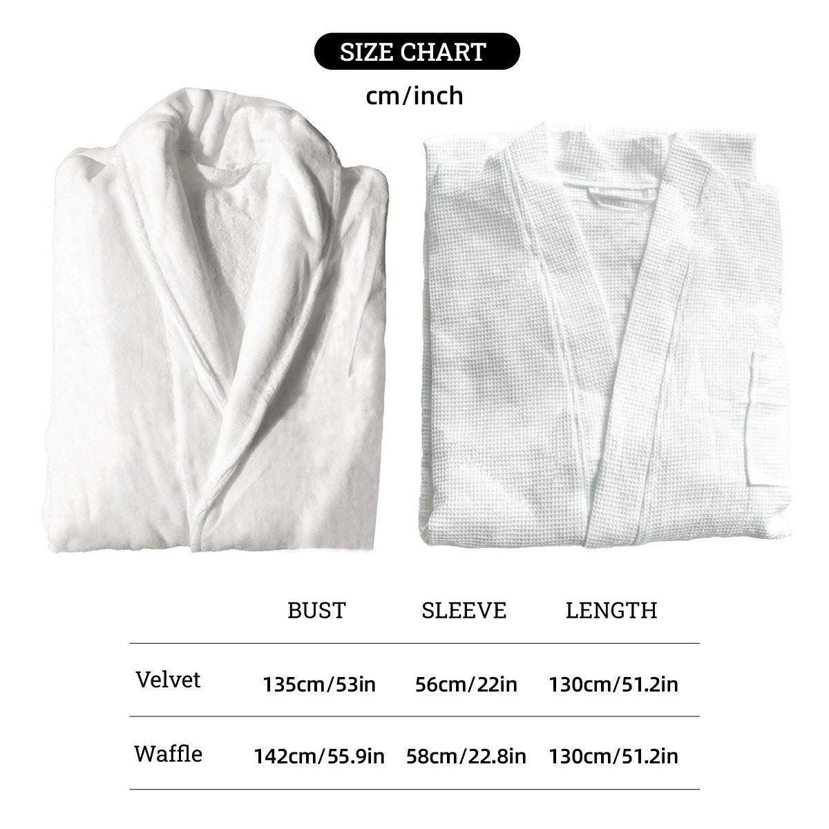 Cotton Kimono Collar Bathrobe Hotel Quality Thick Fleece Towel Embroidered Robe - Velvet