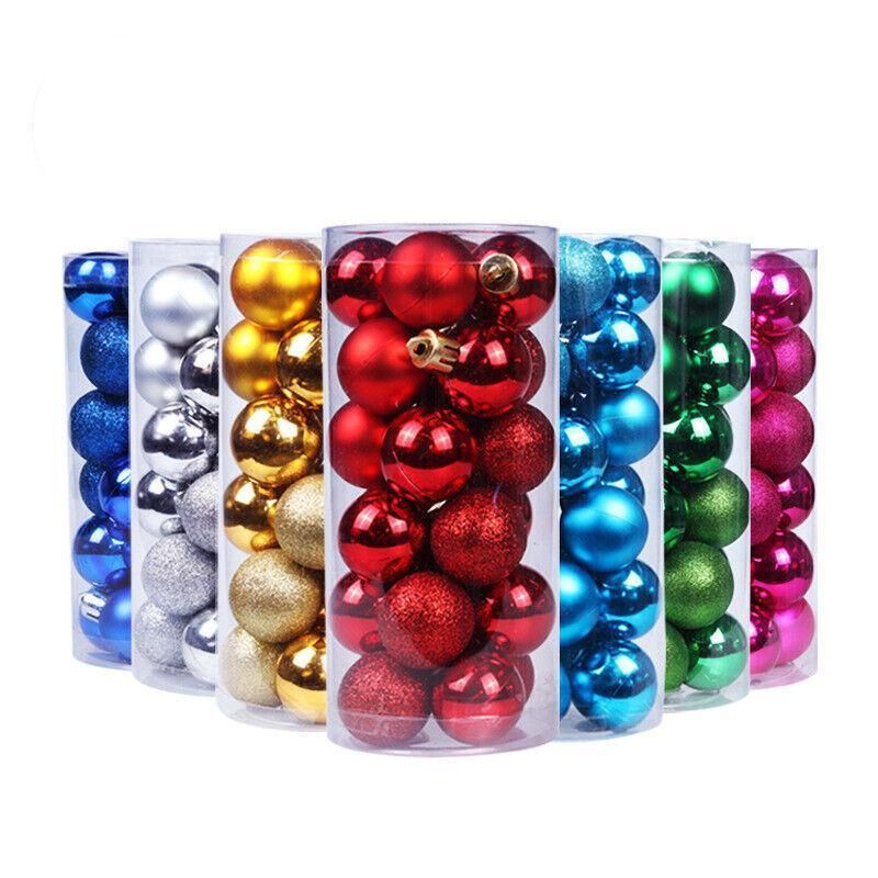 24Pcs/Pack Christmas Tree Xmas Balls Decorations Baubles Party Wedding Ornament - Gold