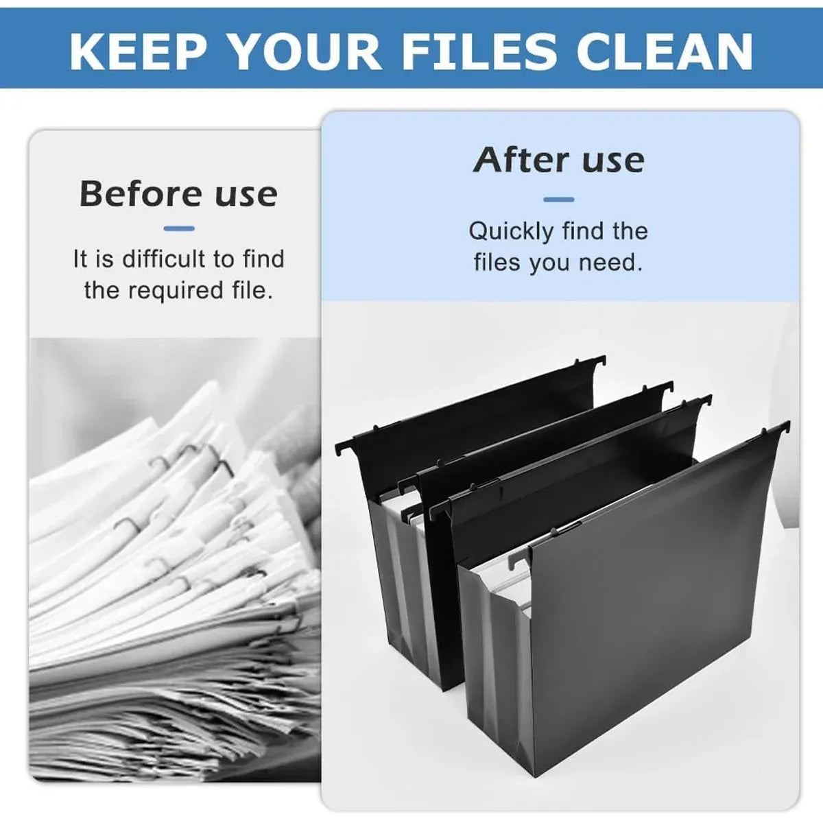 Waterproof Hanging File Folder Durable Tear Resistant for Document Storage