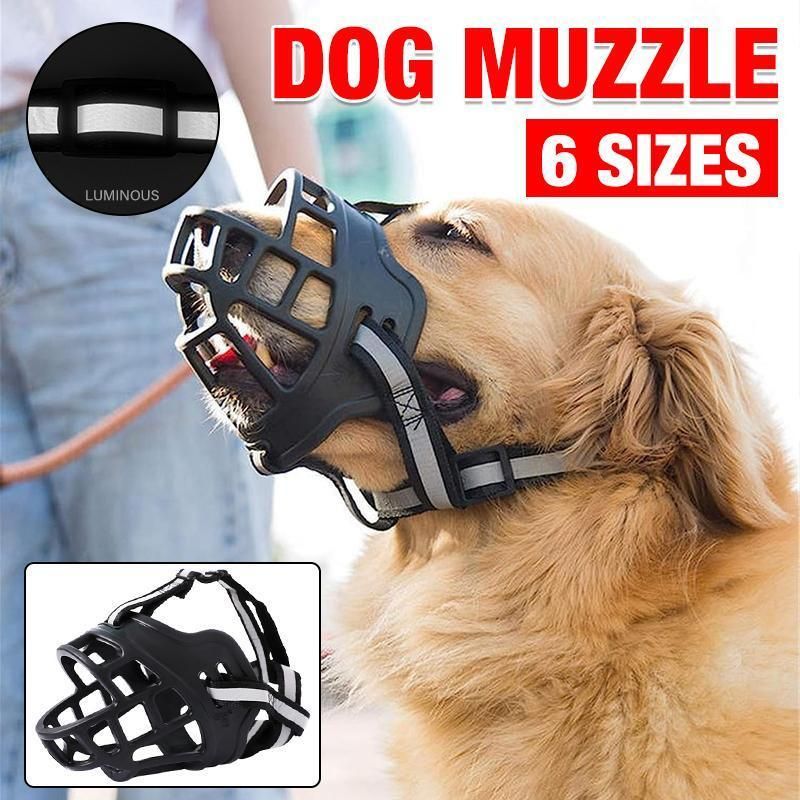 6 Sizes Adjustable Pet Dog No Bite Silicone Basket Muzzle Cage Mouth Mesh Cover - 1#