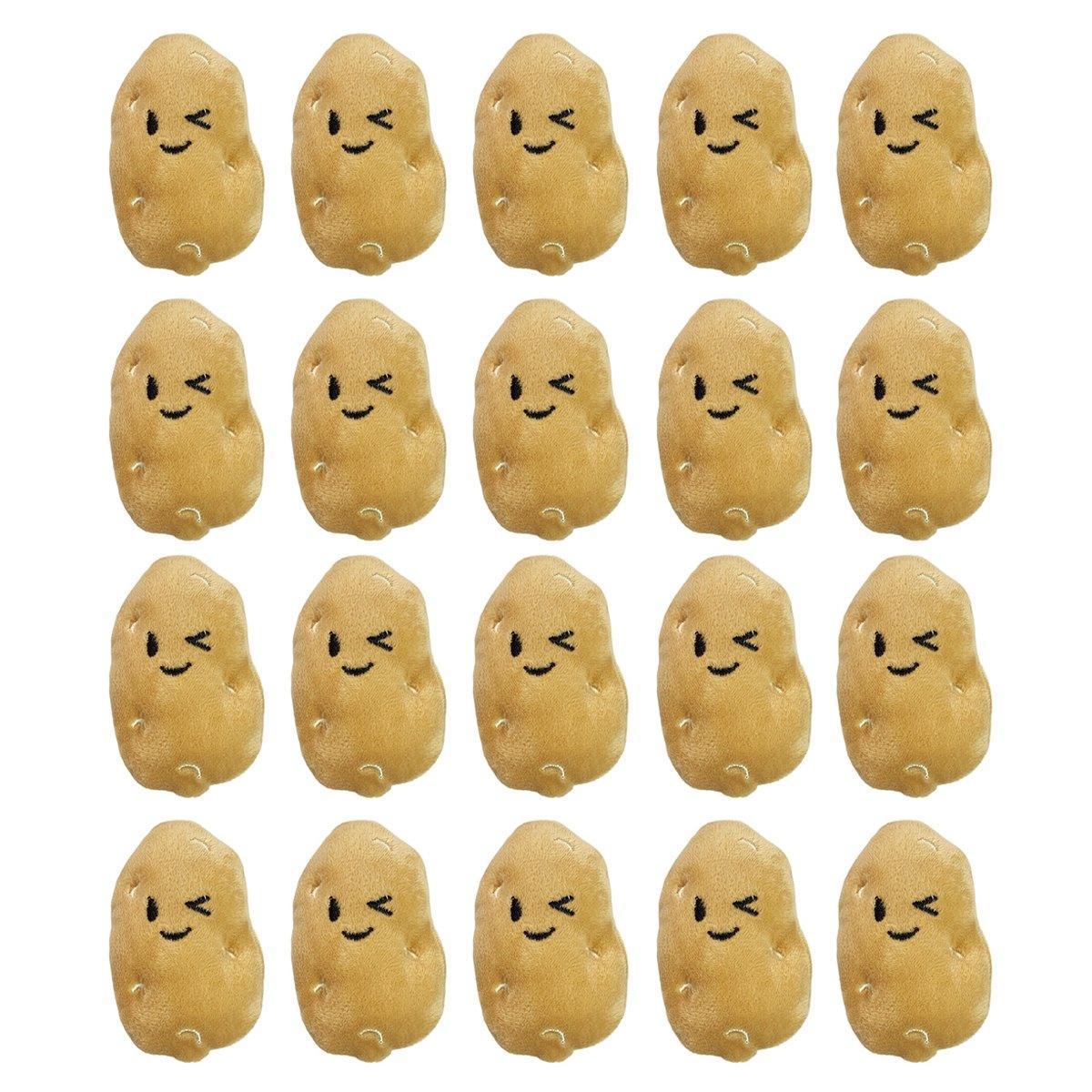 20PCS Handmade Cute Squeaky Little Potato Doll Pet Plush Doll For Dog Cat