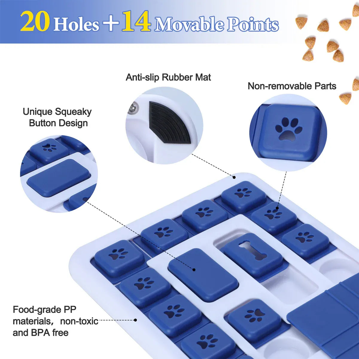 Pet Puzzle Toy Dog Cat Slow Feeder Leaking Sound Making Chew Toy Durable Safe
