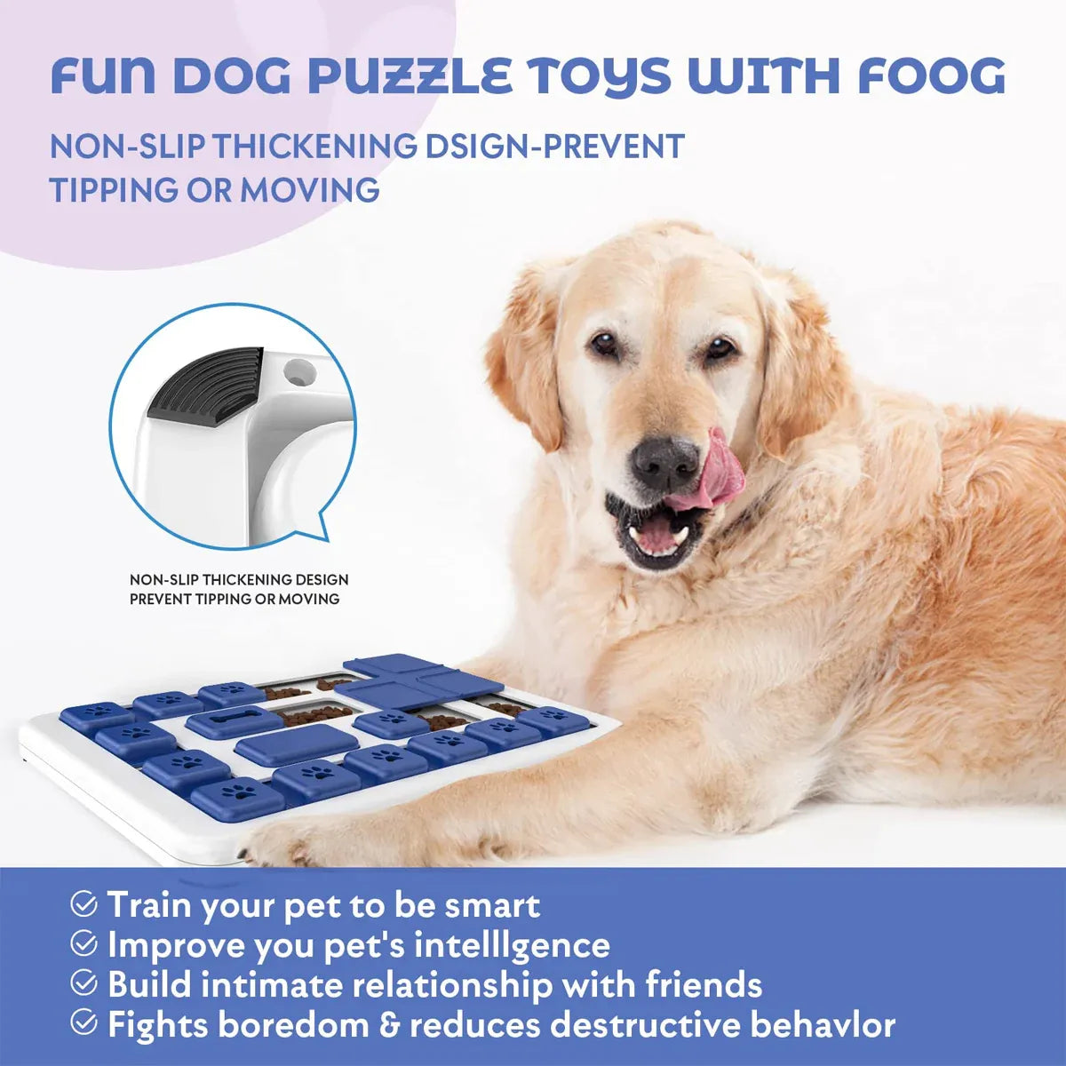 Pet Puzzle Toy Dog Cat Slow Feeder Leaking Sound Making Chew Toy Durable Safe