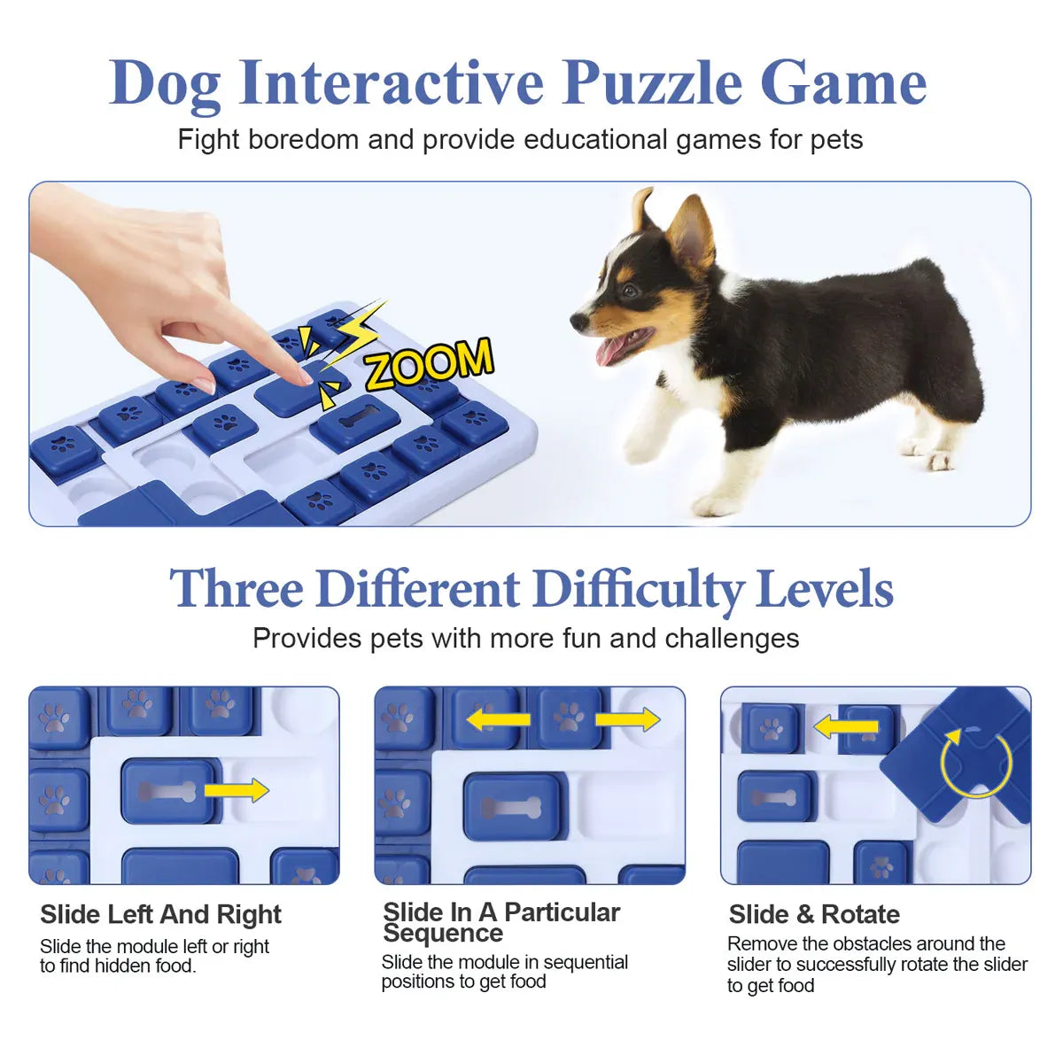 Pet Puzzle Toy Dog Cat Slow Feeder Leaking Sound Making Chew Toy Durable Safe