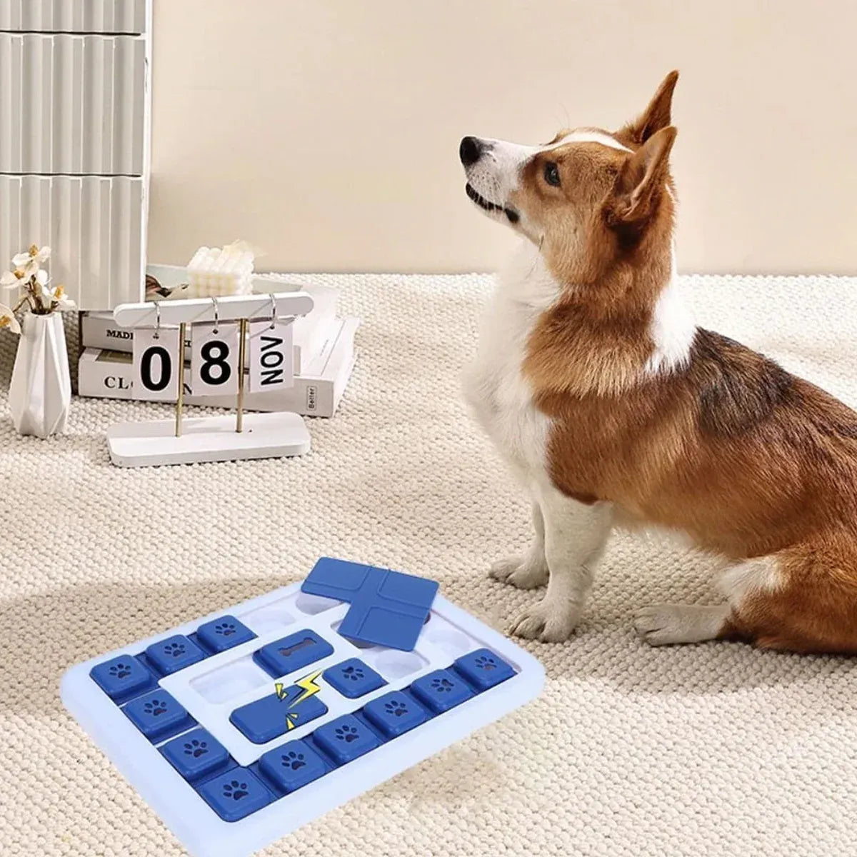 Pet Puzzle Toy Dog Cat Slow Feeder Leaking Sound Making Chew Toy Durable Safe