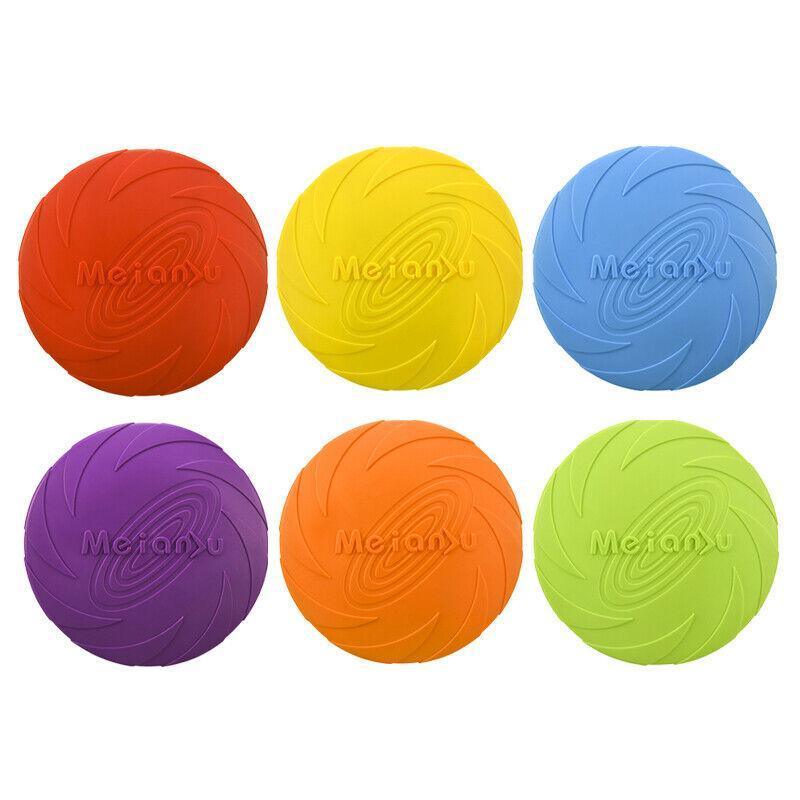 Frisbee Toy for Dogs Outdoor Fetch Training Soft Rubber Pet Flying Disc 18cm - Blue