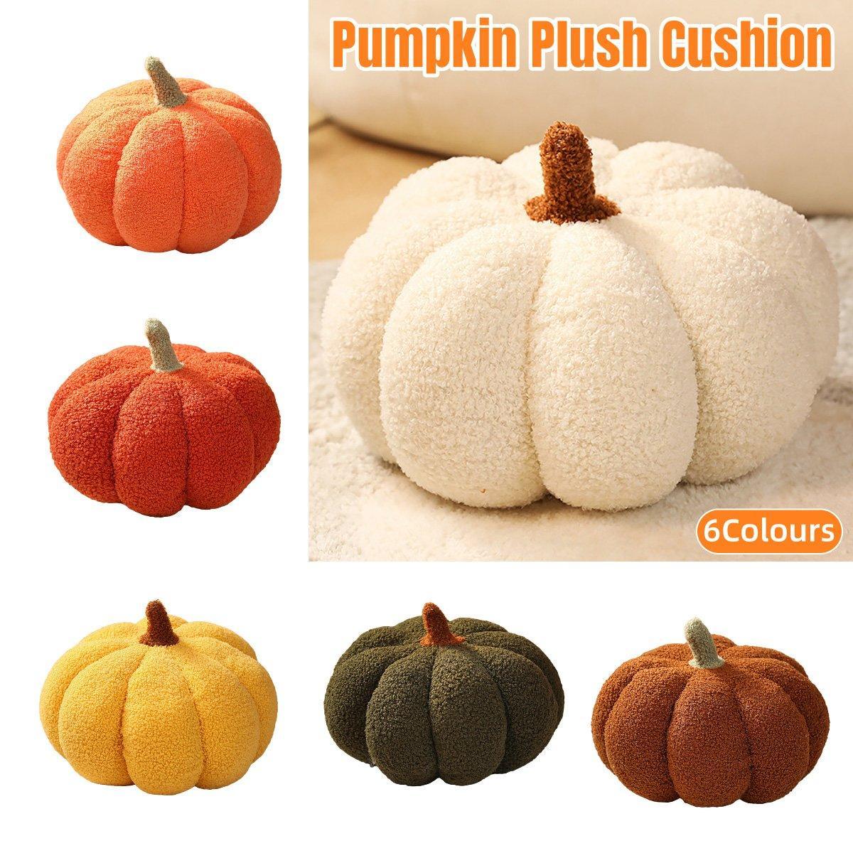 Soft Plush Pumpkin Pillow Cushion Sofa Living Room Bay Window Decor Indoor Toy - Orange