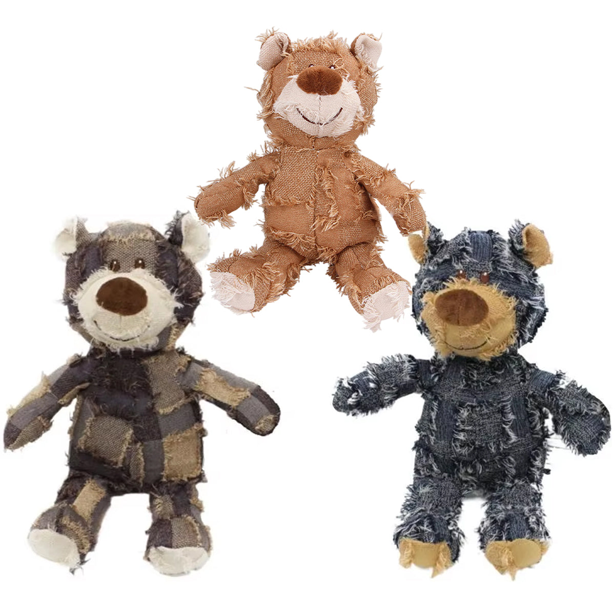 Puppy Squeaky Plush Toy Small Dog Chew Soft Bear Pet Companion - Purple-28cm