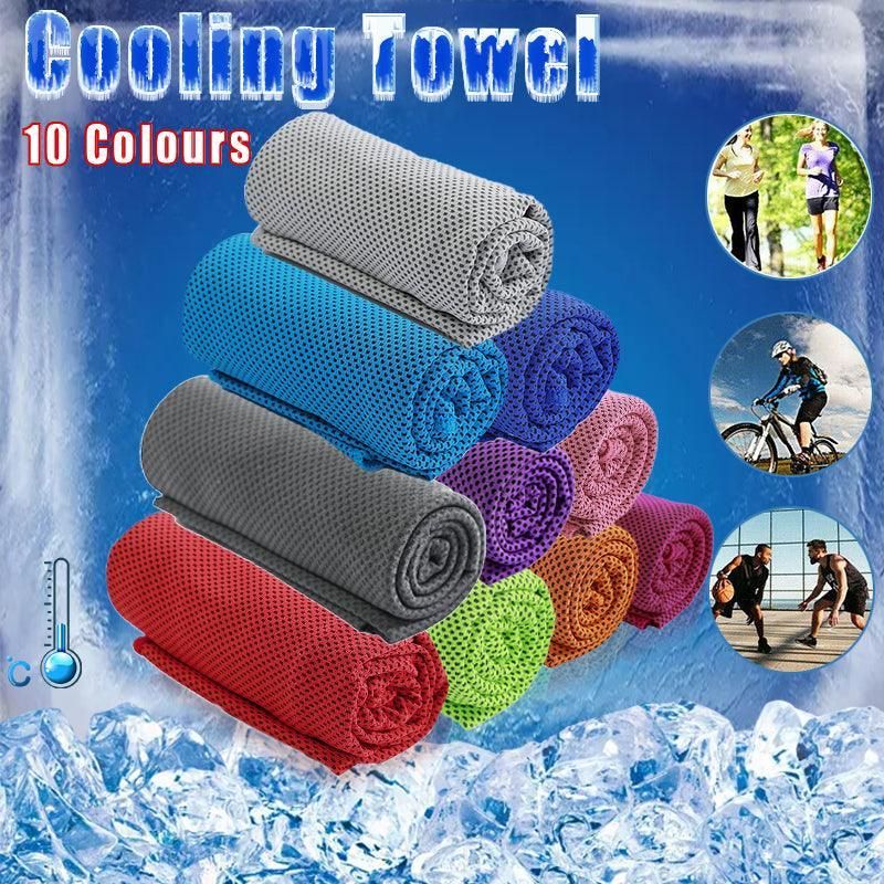 Cooling Towel for Sport Gym Cycling Golf Outdoor Use – Double Layer Ice Fabric - Dark Grey