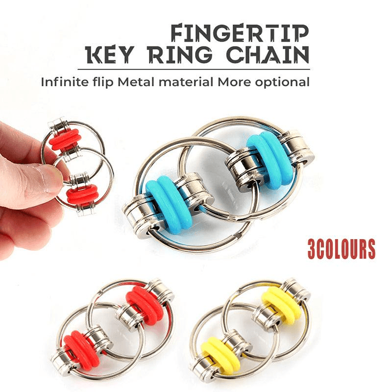 1X Flippy Bike Chain Fidget Toy Stress Relief Sensory - Light Blue