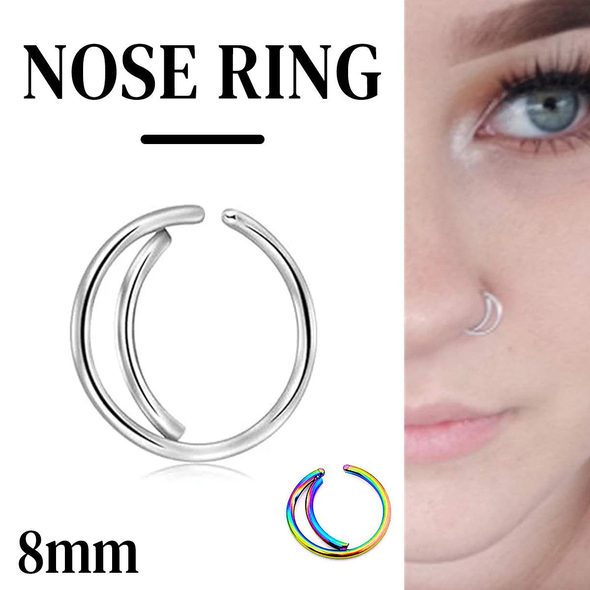 Fashion Stainless Steel Nose Ring Small Nose Staple Jewellery Piercing Accessory - Colourful
