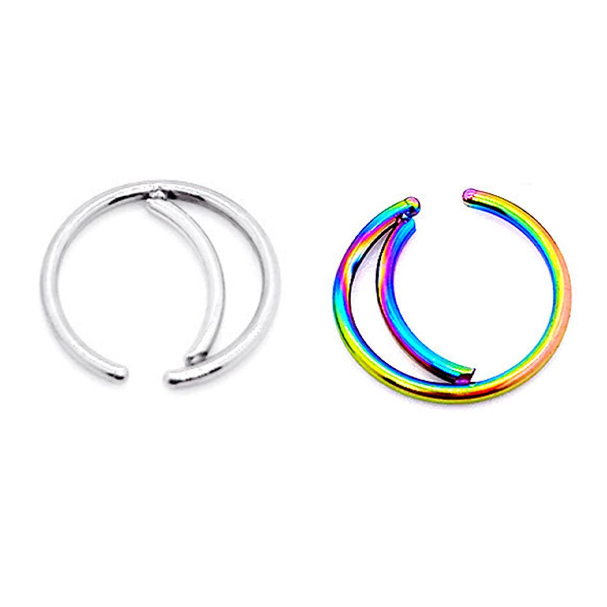 Fashion Stainless Steel Nose Ring Small Nose Staple Jewellery Piercing Accessory - Colourful