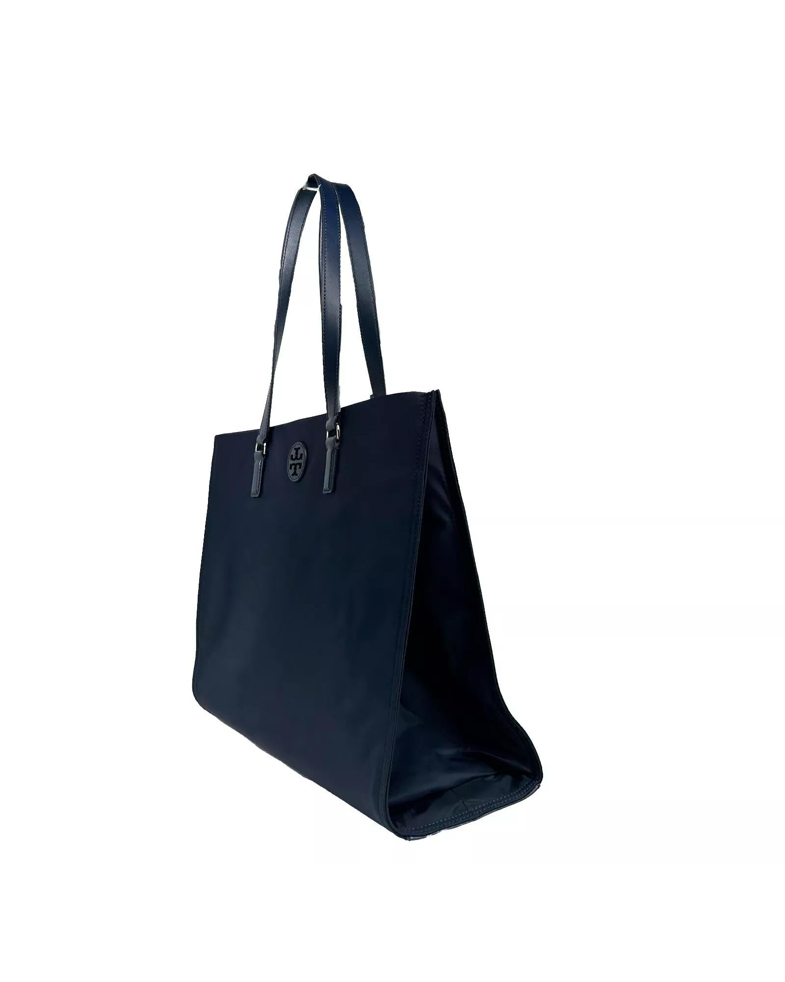 Tory Burch Women's Navy Ella Large Nylon Tote Bag Purse 136144 - One Size
