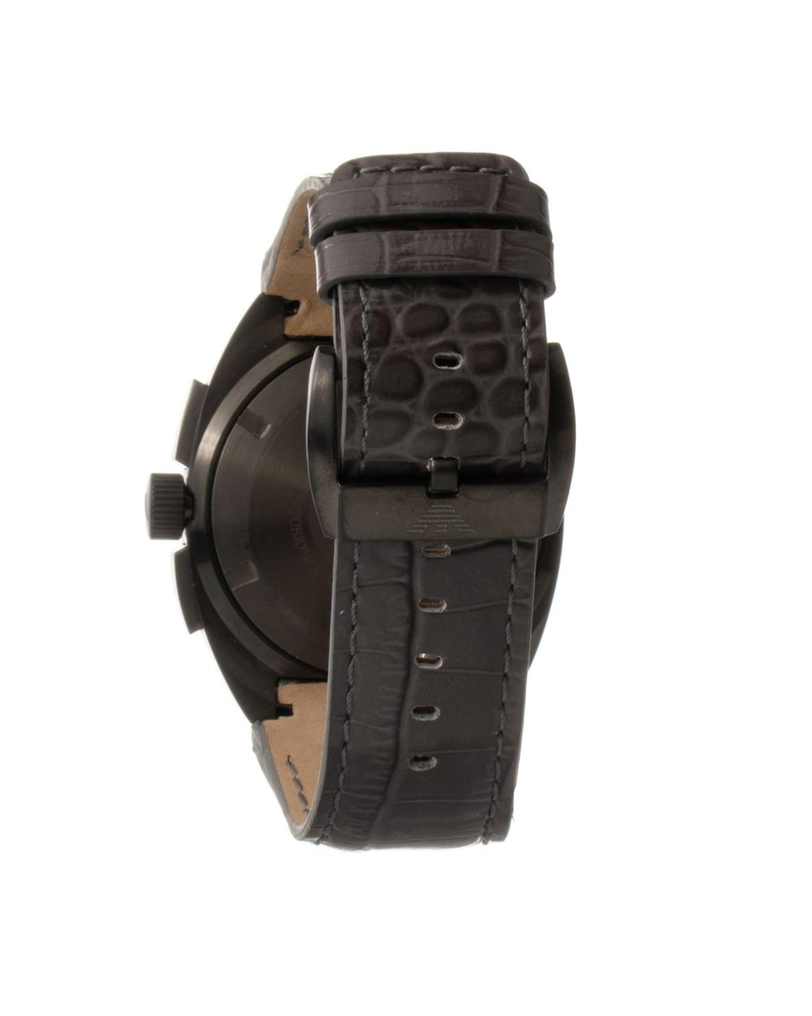 Armani Men's Brown Cowhide Leather Watch - One Size
