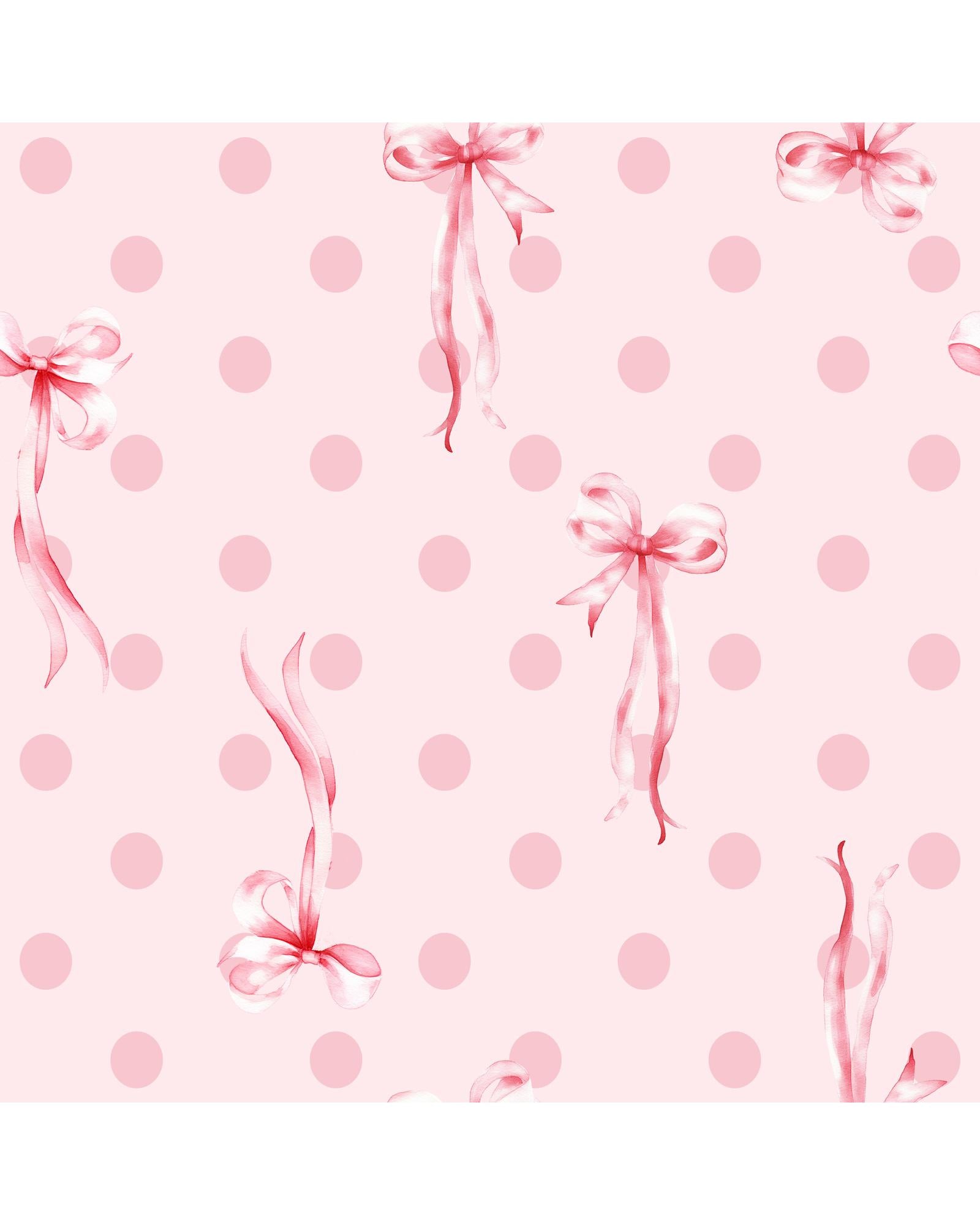 Pink Bow Print Contrast Pipping Short Pajamas Set - S