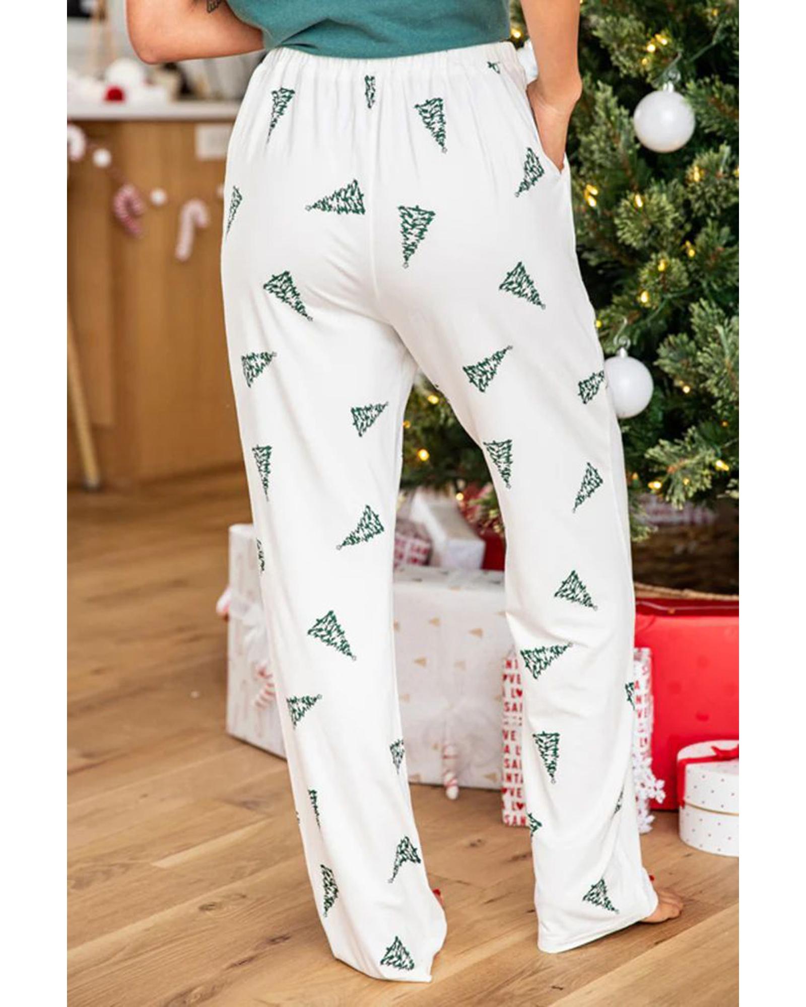 Skobeloff Christmas Tree Print Tee and Pants Lounge Set - L