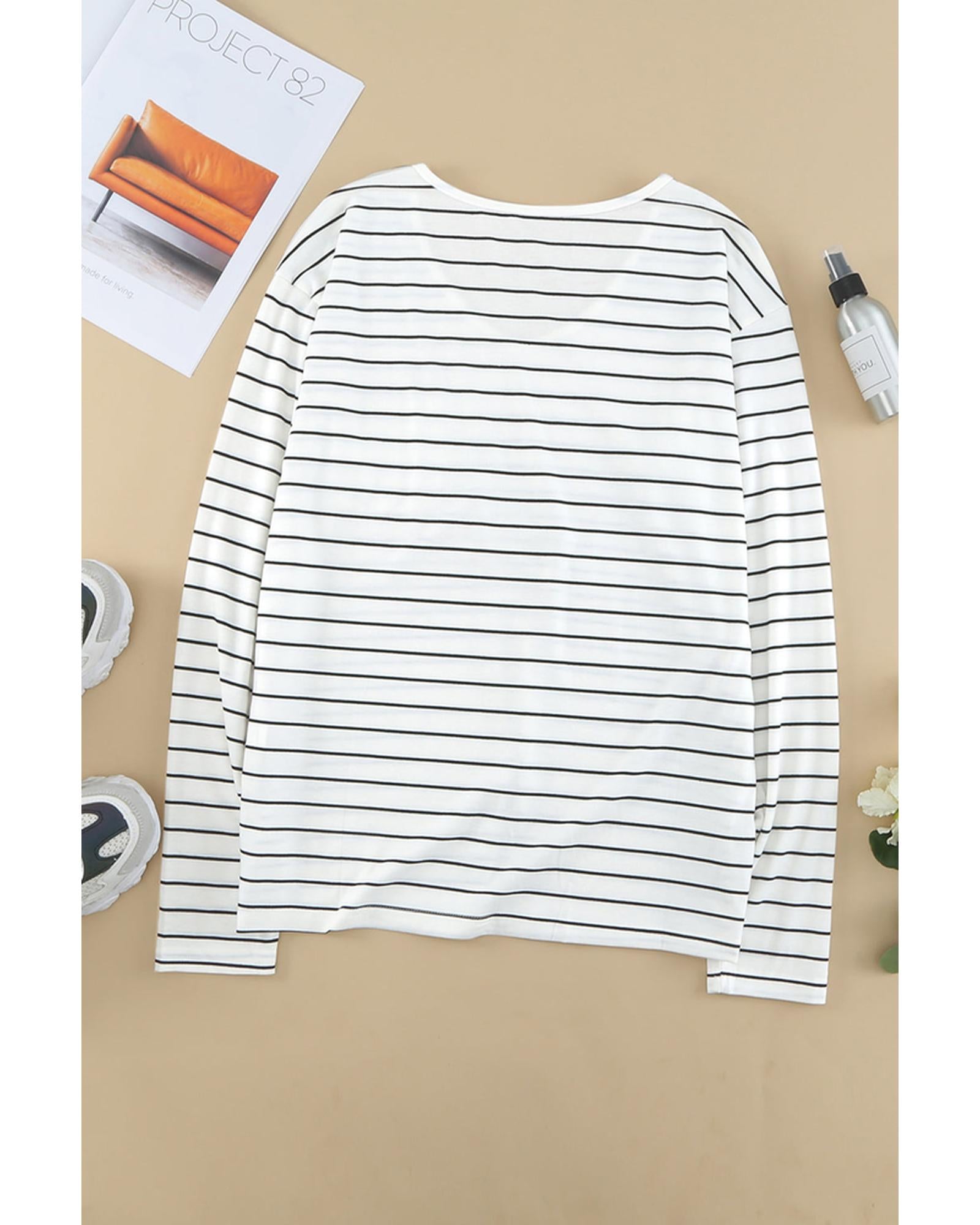 Azura Exchange V Neck Long Sleeve Top - L