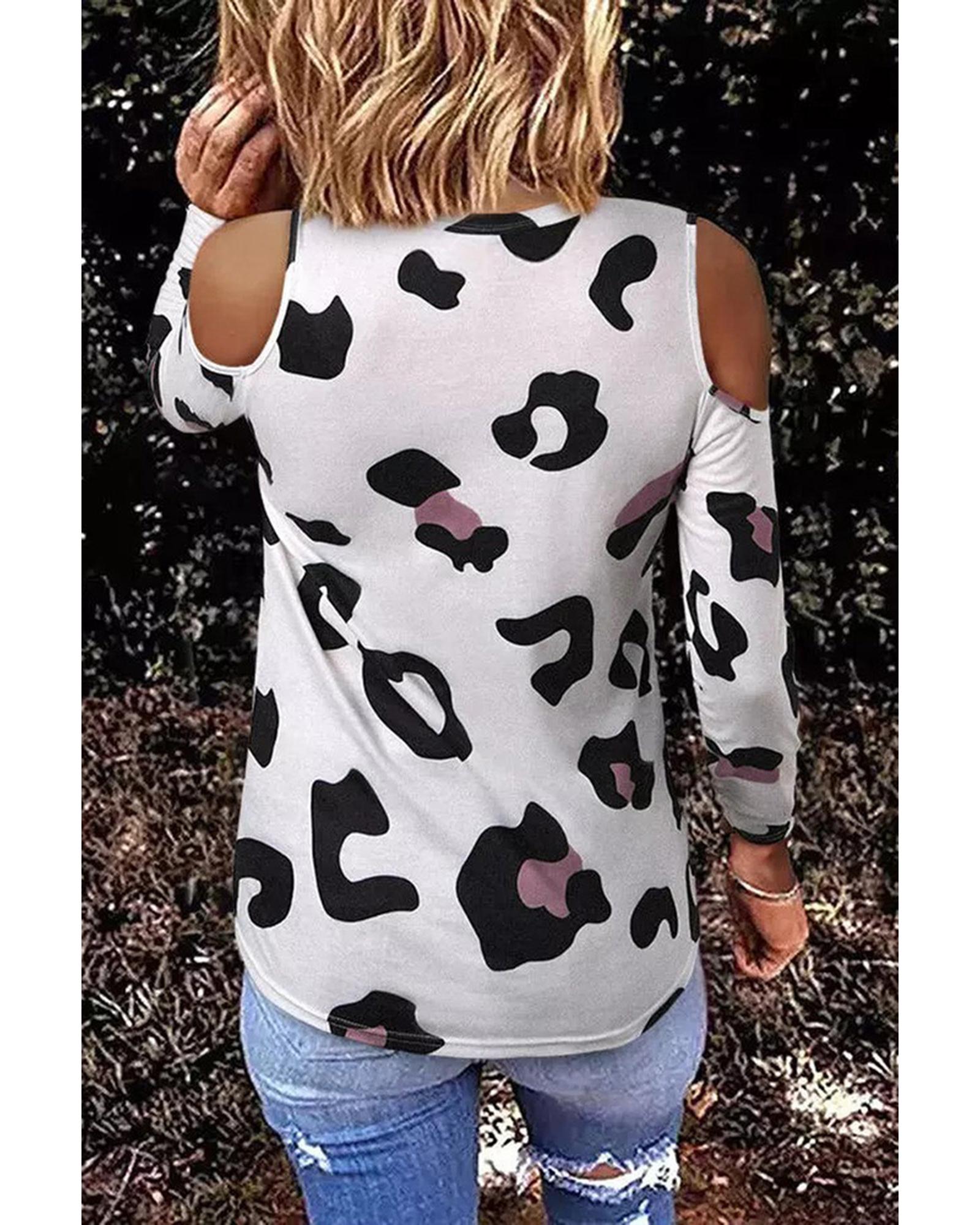 Azura Exchange Hollow Out Cold Shoulder Blouse - M