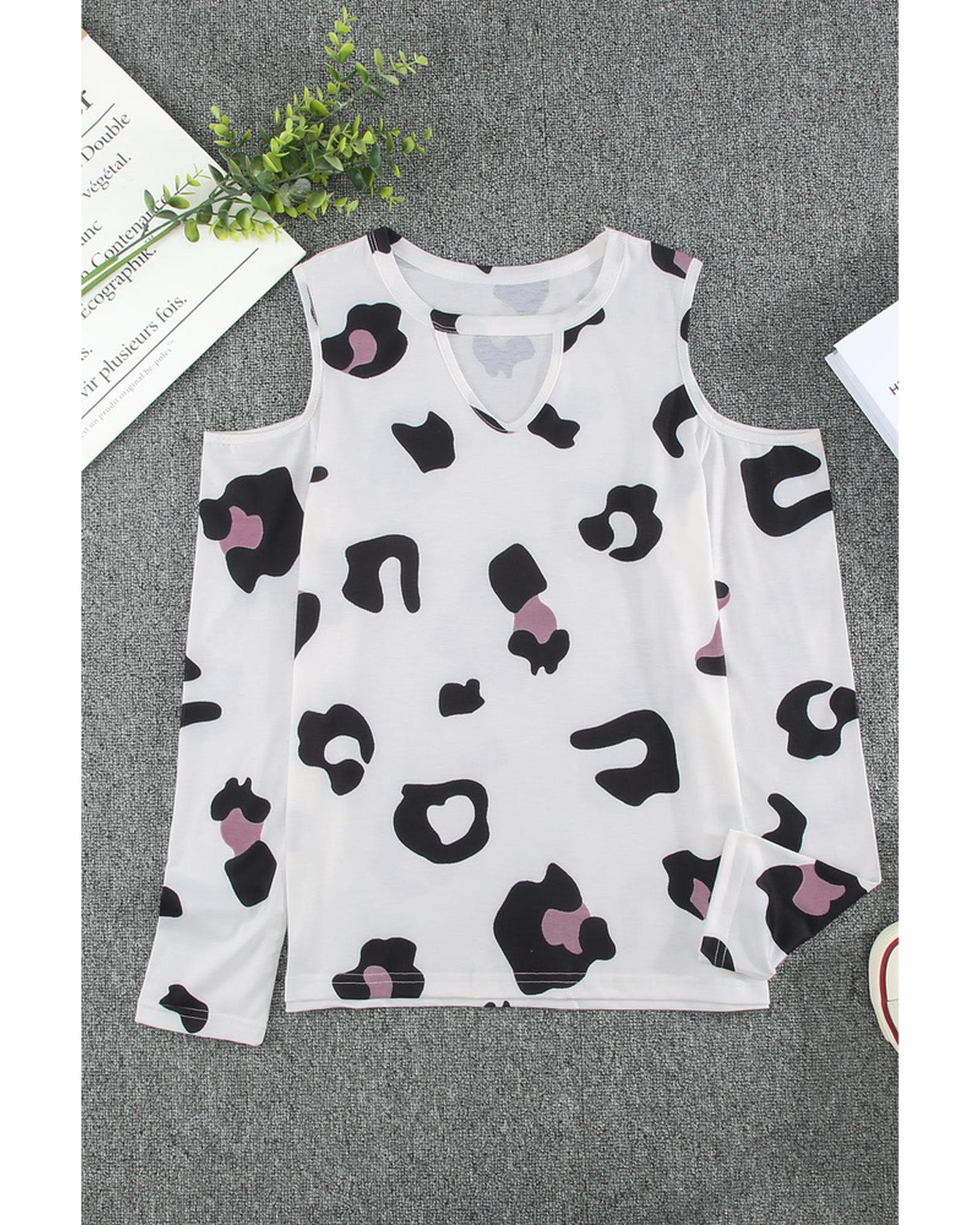 Azura Exchange Hollow Out Cold Shoulder Blouse - M