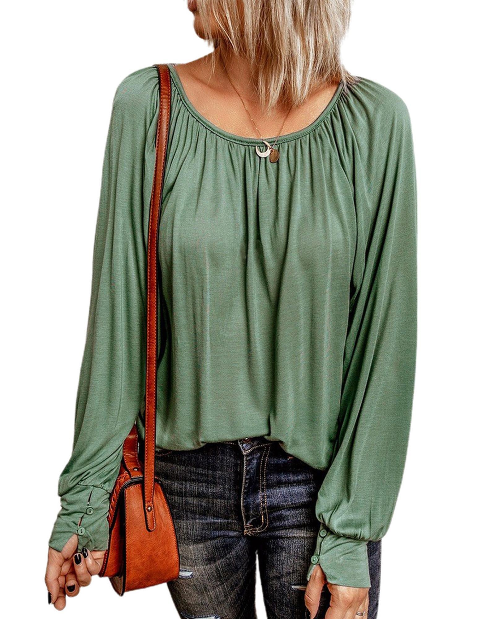 Azura Exchange Gathered Bubble Sleeve Top - 2XL