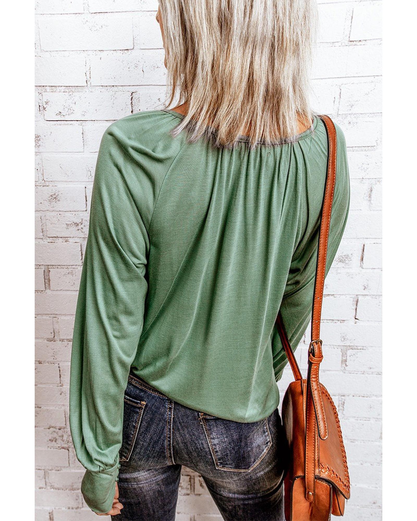 Azura Exchange Gathered Bubble Sleeve Top - S