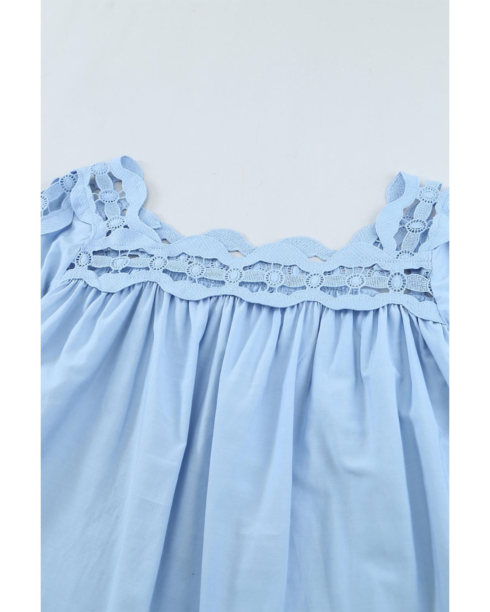 Azura Exchange Crochet Trim Hollow-out Blouse - 2XL