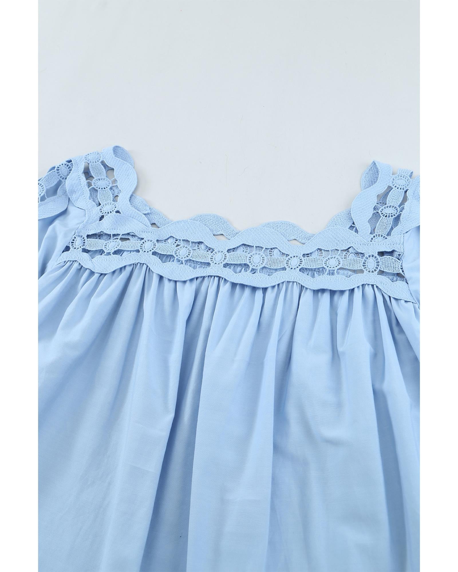 Azura Exchange Crochet Trim Hollow-out Blouse - 2XL