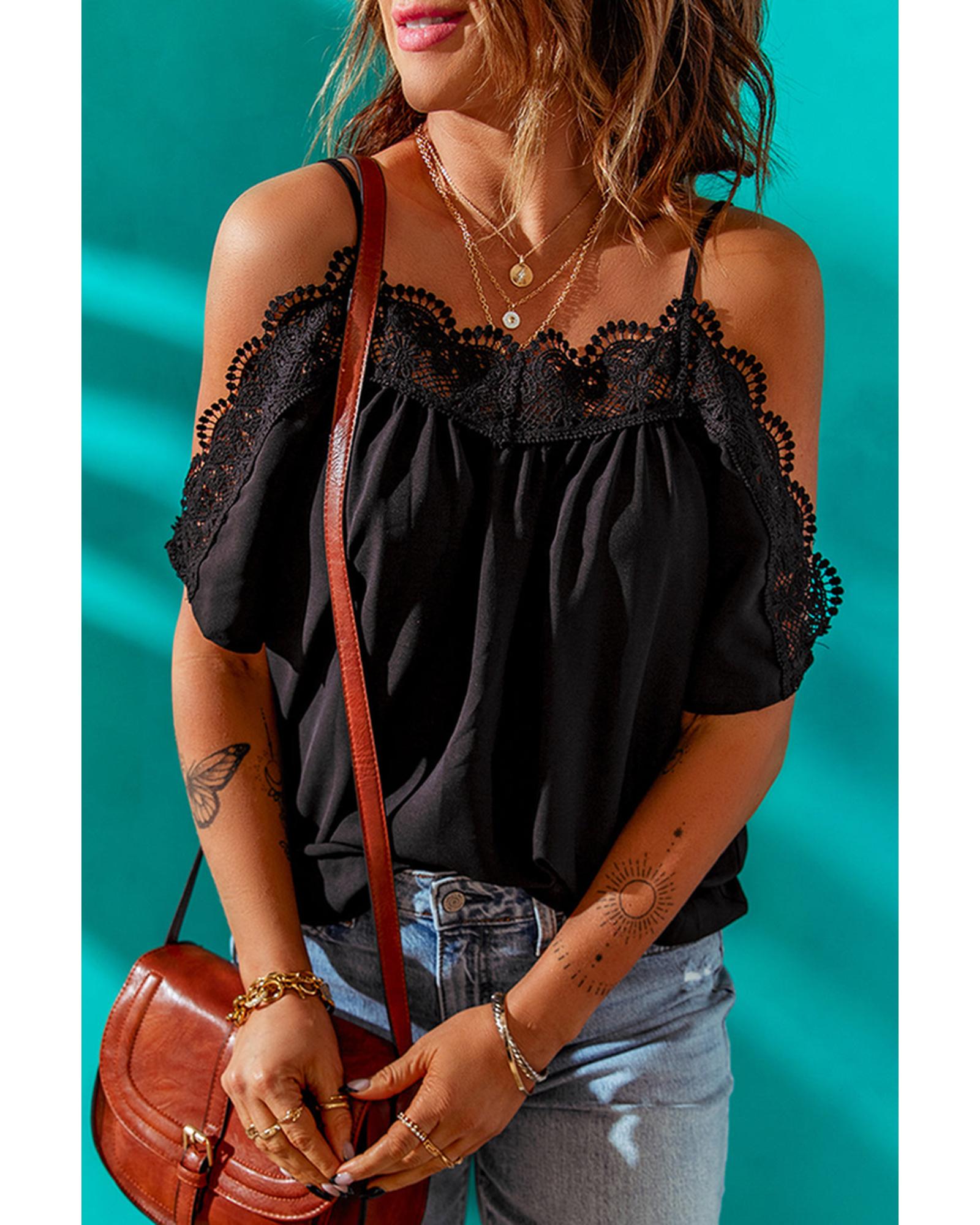 Azura Exchange Off-shoulder Crochet Neckline Top - 2XL