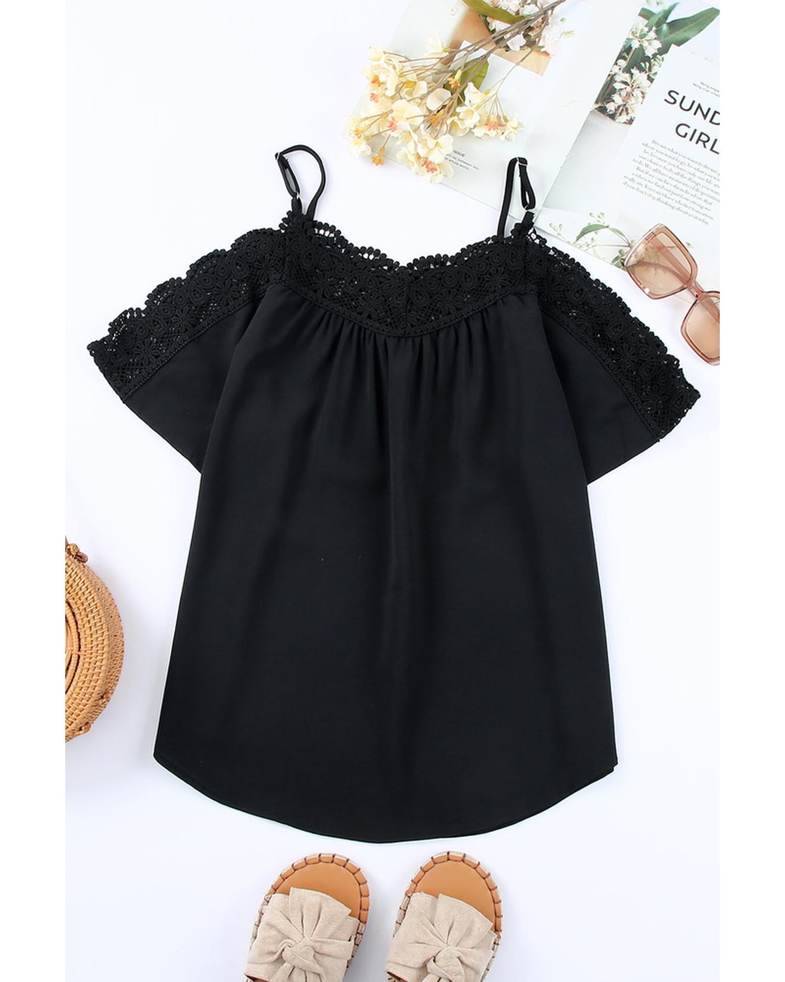 Azura Exchange Off-shoulder Crochet Neckline Top - 2XL