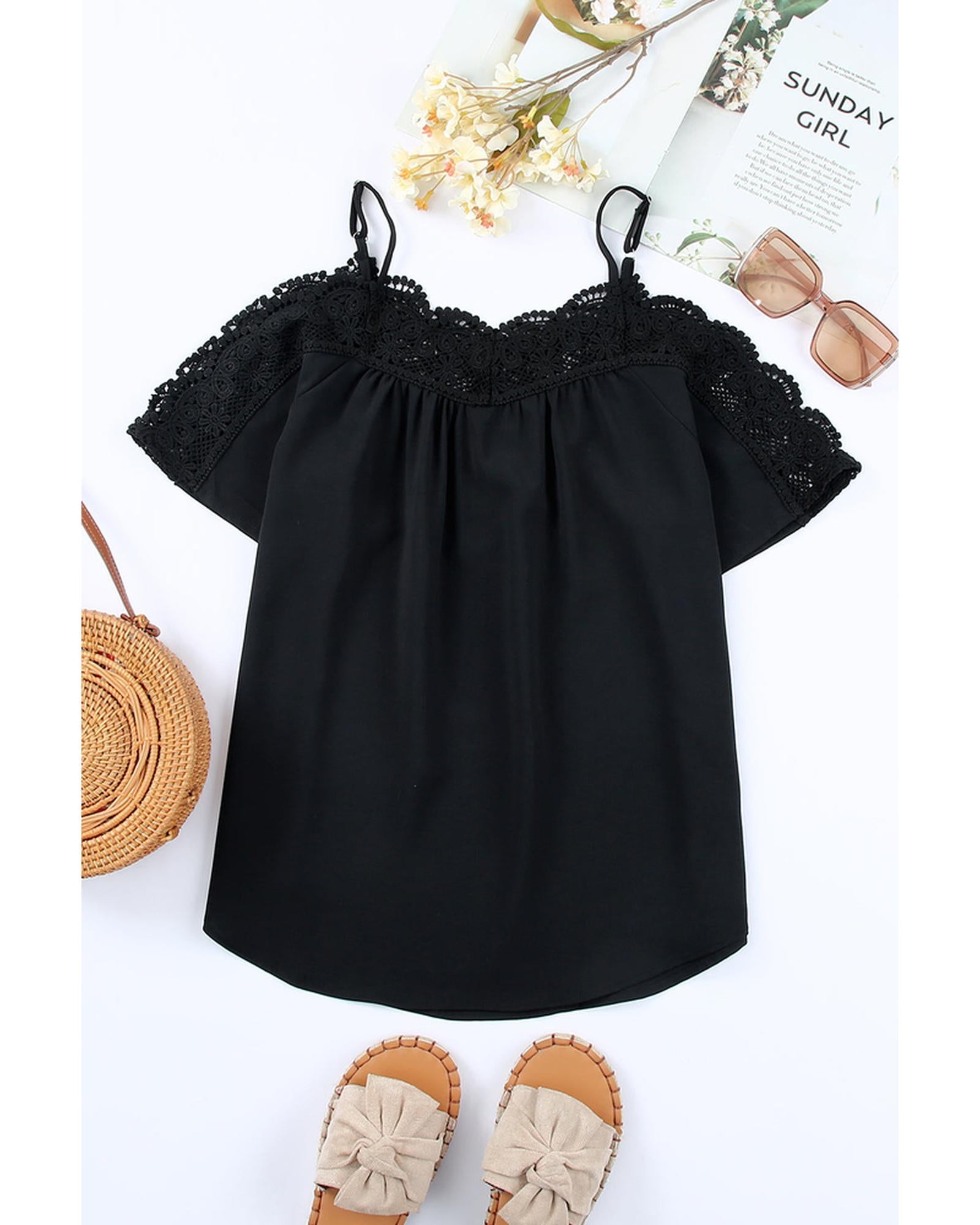 Azura Exchange Off-shoulder Crochet Neckline Top - 2XL