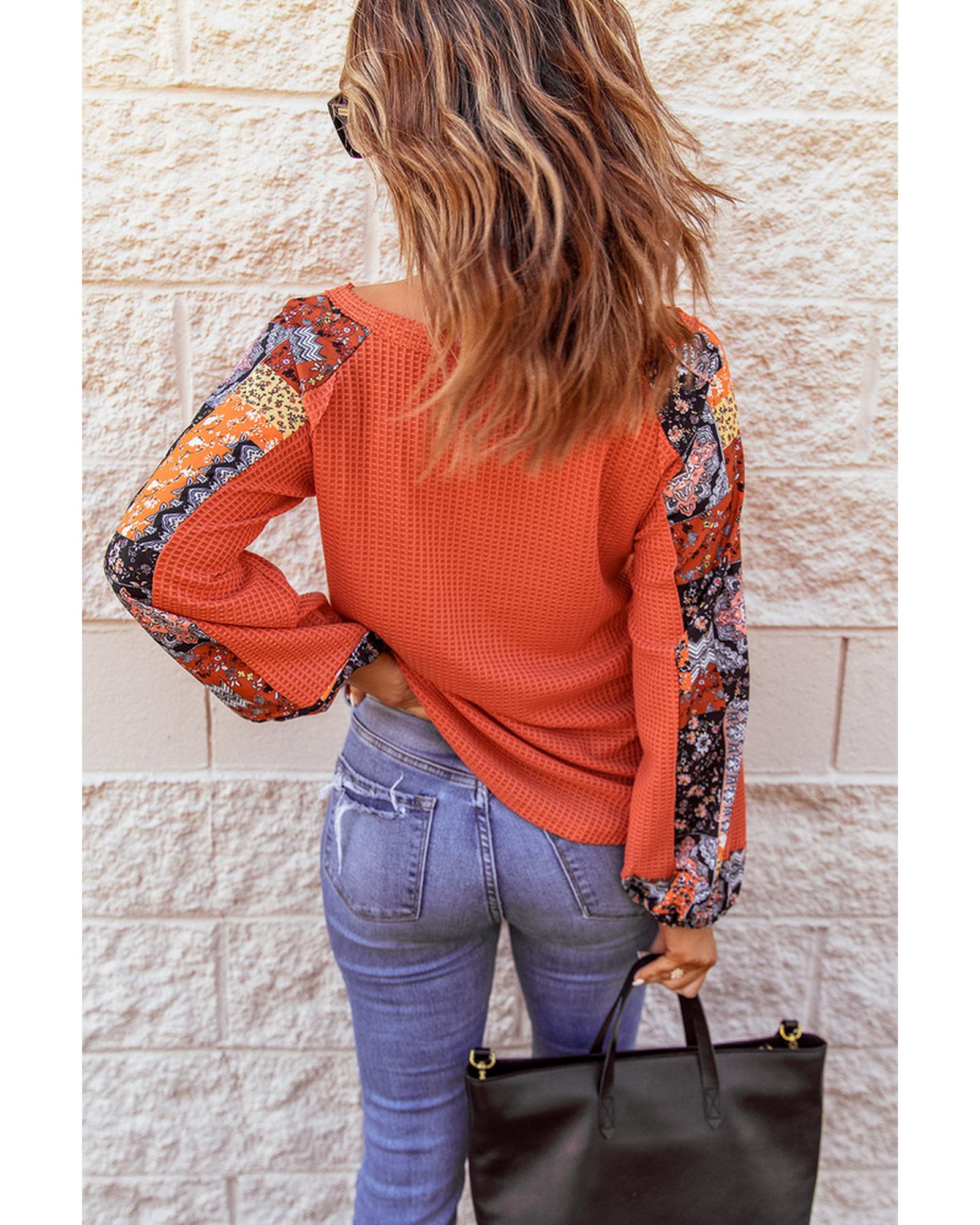 Azura Exchange Eyelet Thermal Knit Top - L