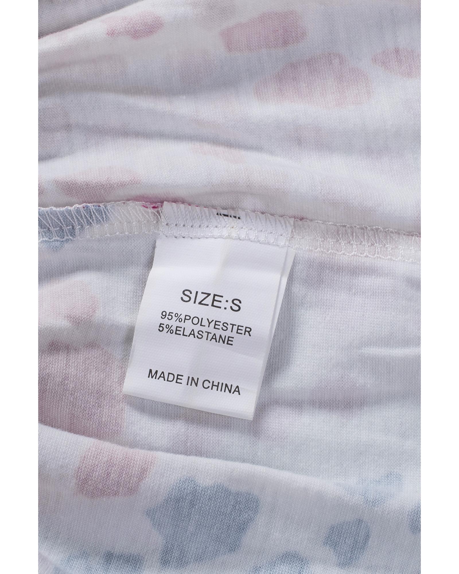 Spotted Print Ruffled V Neck Tank Top - S