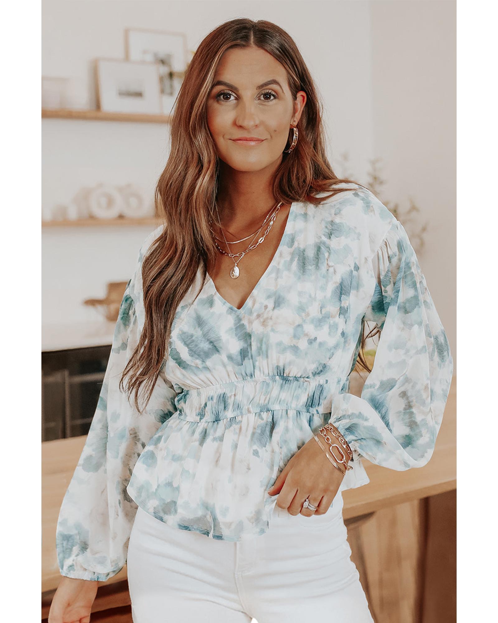 Azura Exchange Tie-Dye Peplum Top - 2XL