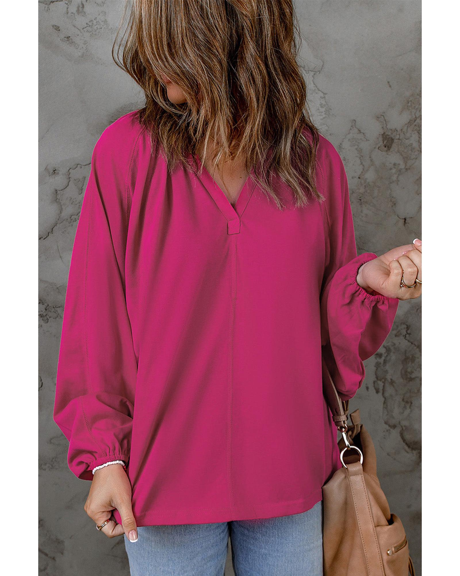 Azura Exchange Split V Neck Dolman Top - M