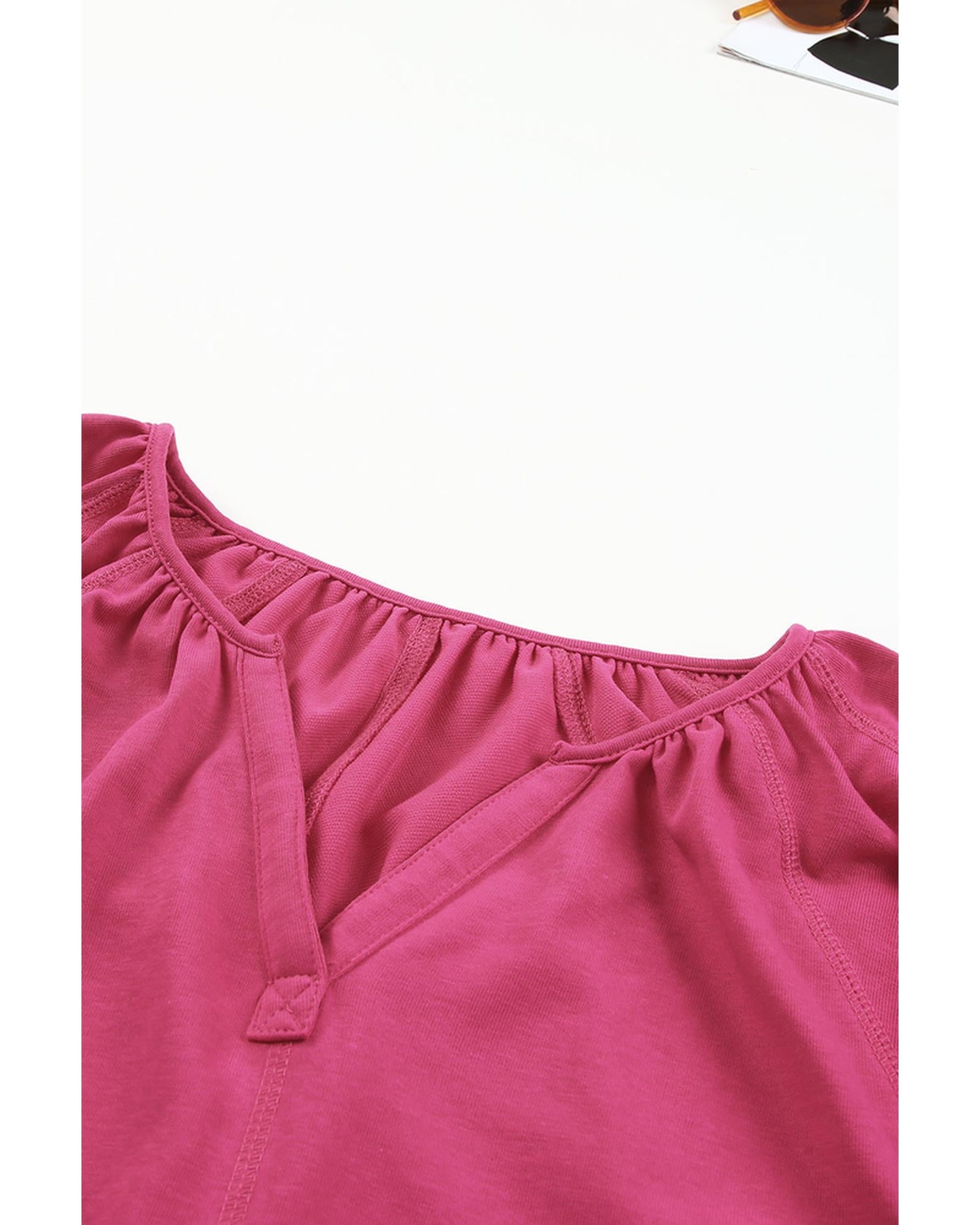 Azura Exchange Split V Neck Dolman Top - M