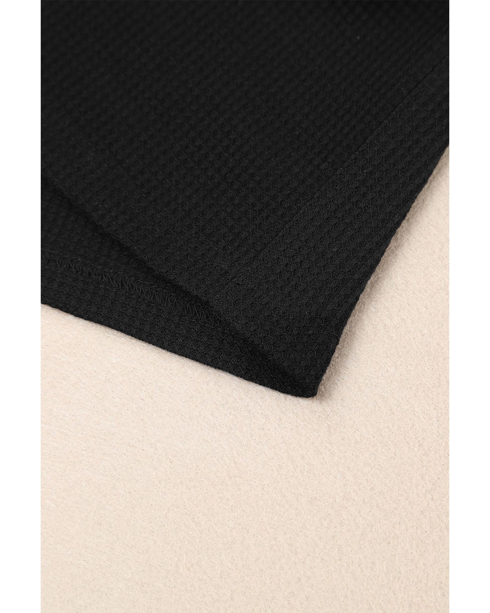 Azura Exchange Puff Sleeve Waffle Knit Top - XL