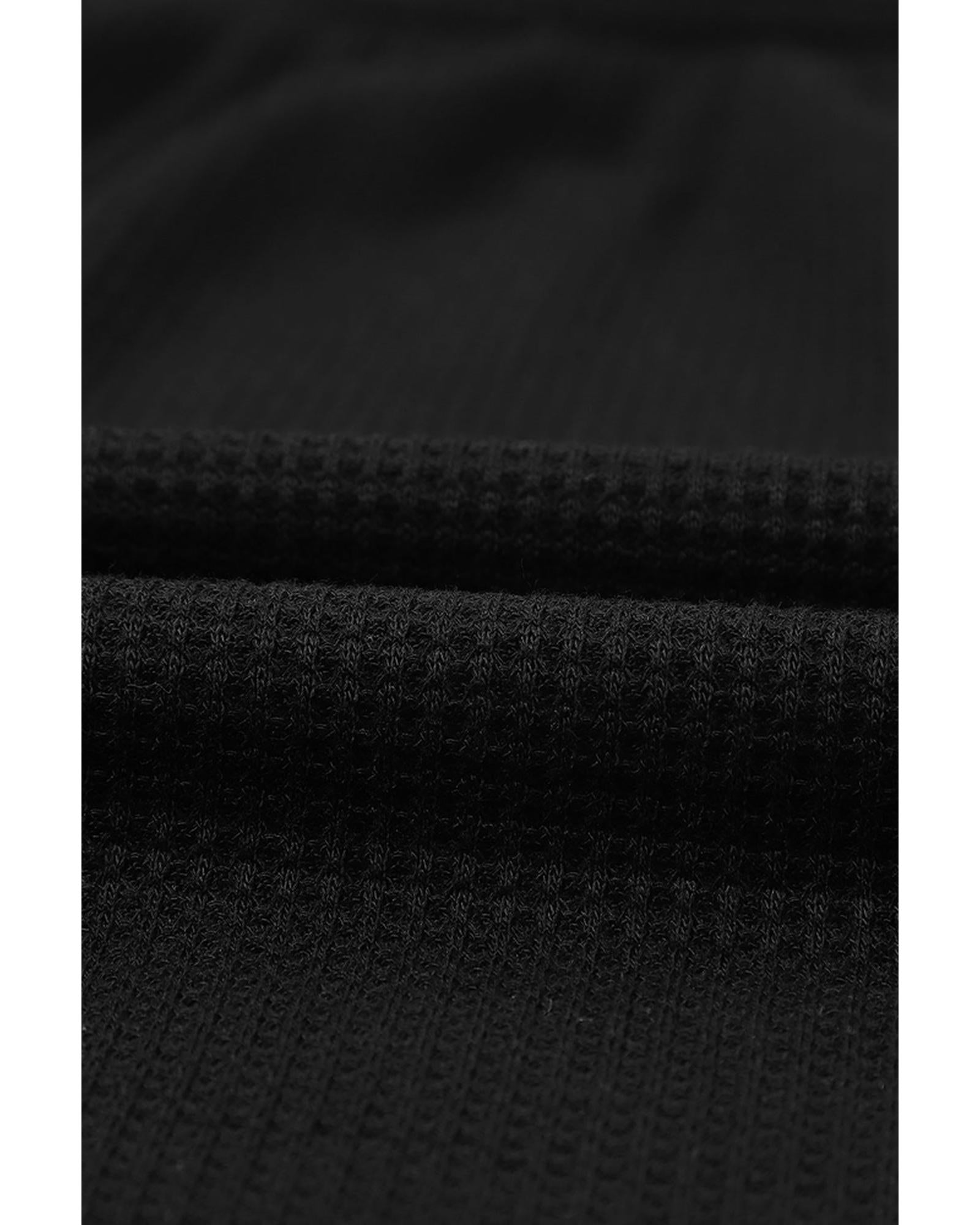 Azura Exchange Puff Sleeve Waffle Knit Top - XL