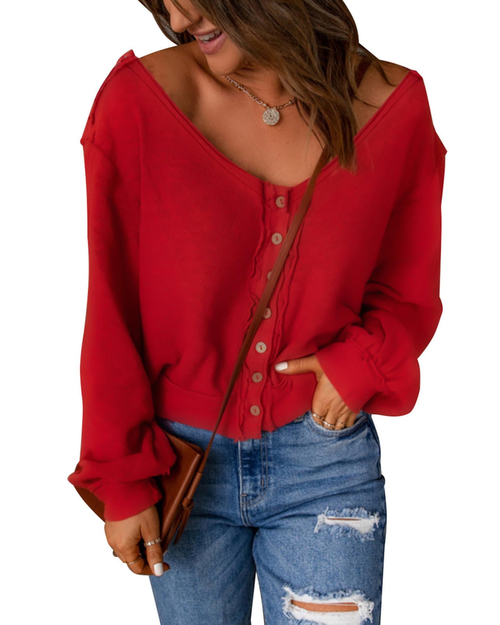 Azura Exchange Distressed Knit Patched Top - S