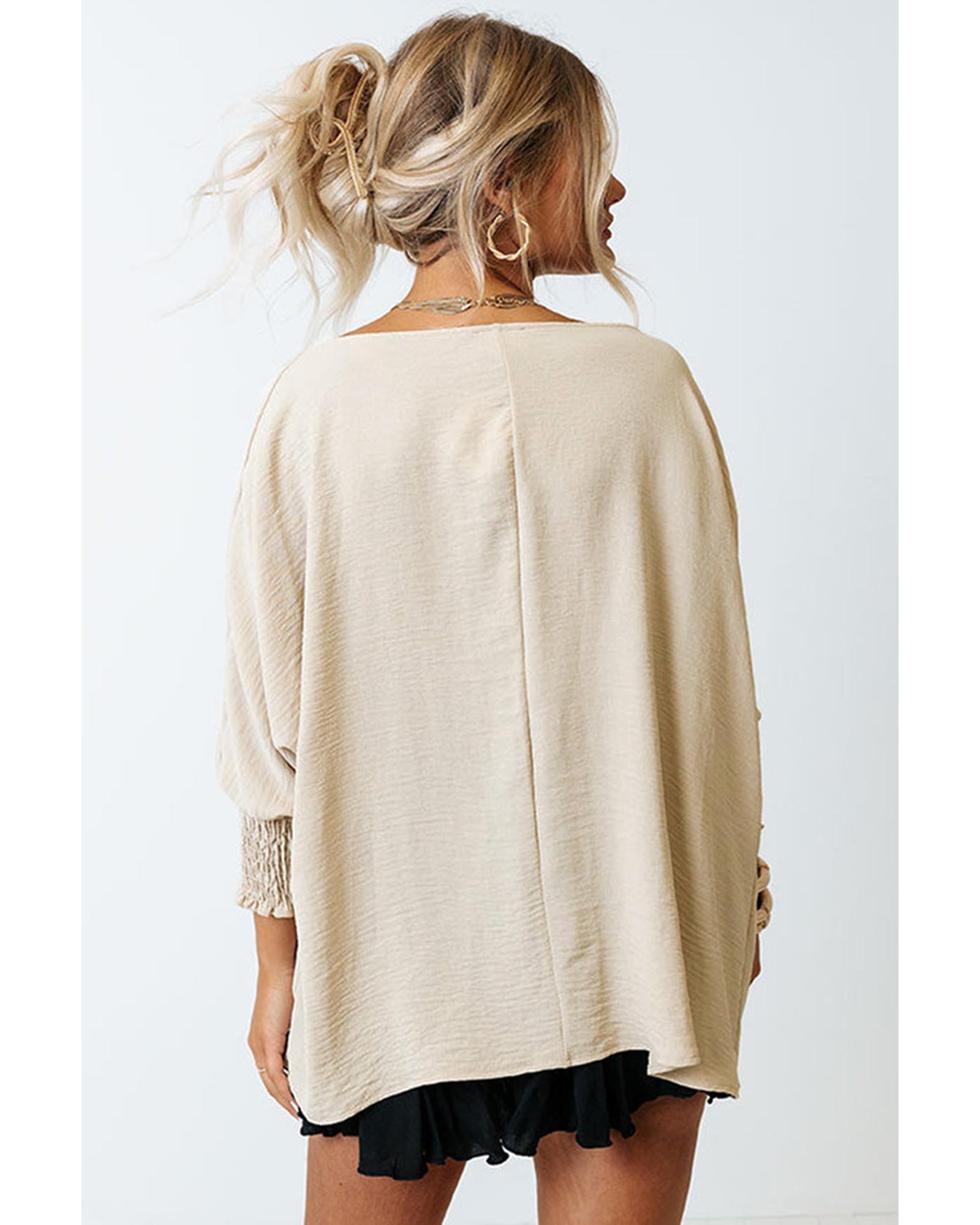 Azura Exchange Smocked Wrist Shift Top - 2XL