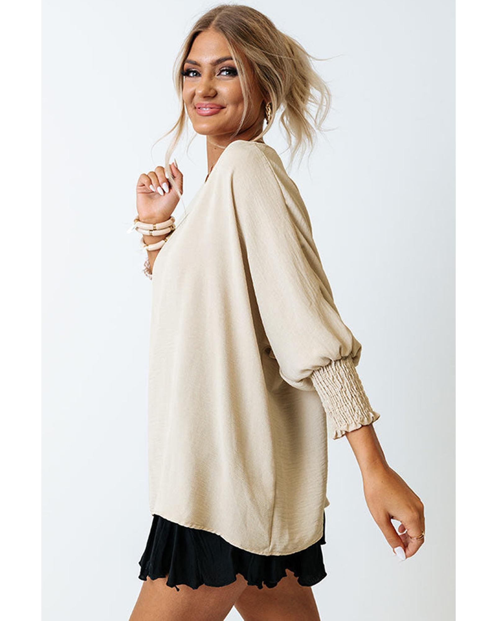 Azura Exchange Smocked Wrist Shift Top - 2XL