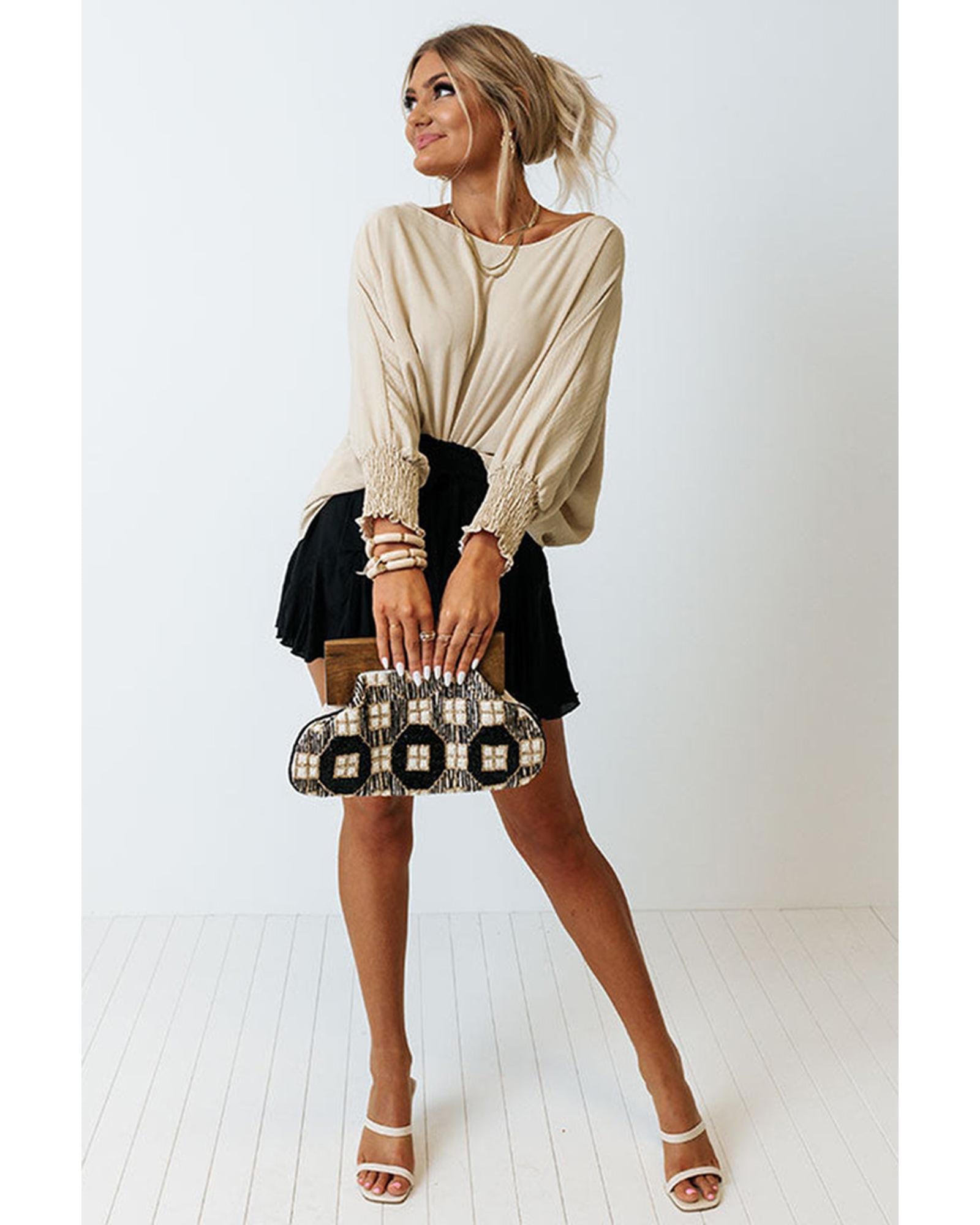 Azura Exchange Smocked Wrist Shift Top - 2XL