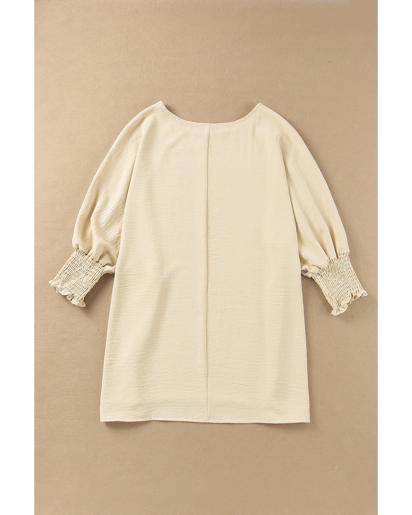 Azura Exchange Smocked Wrist Shift Top - 2XL