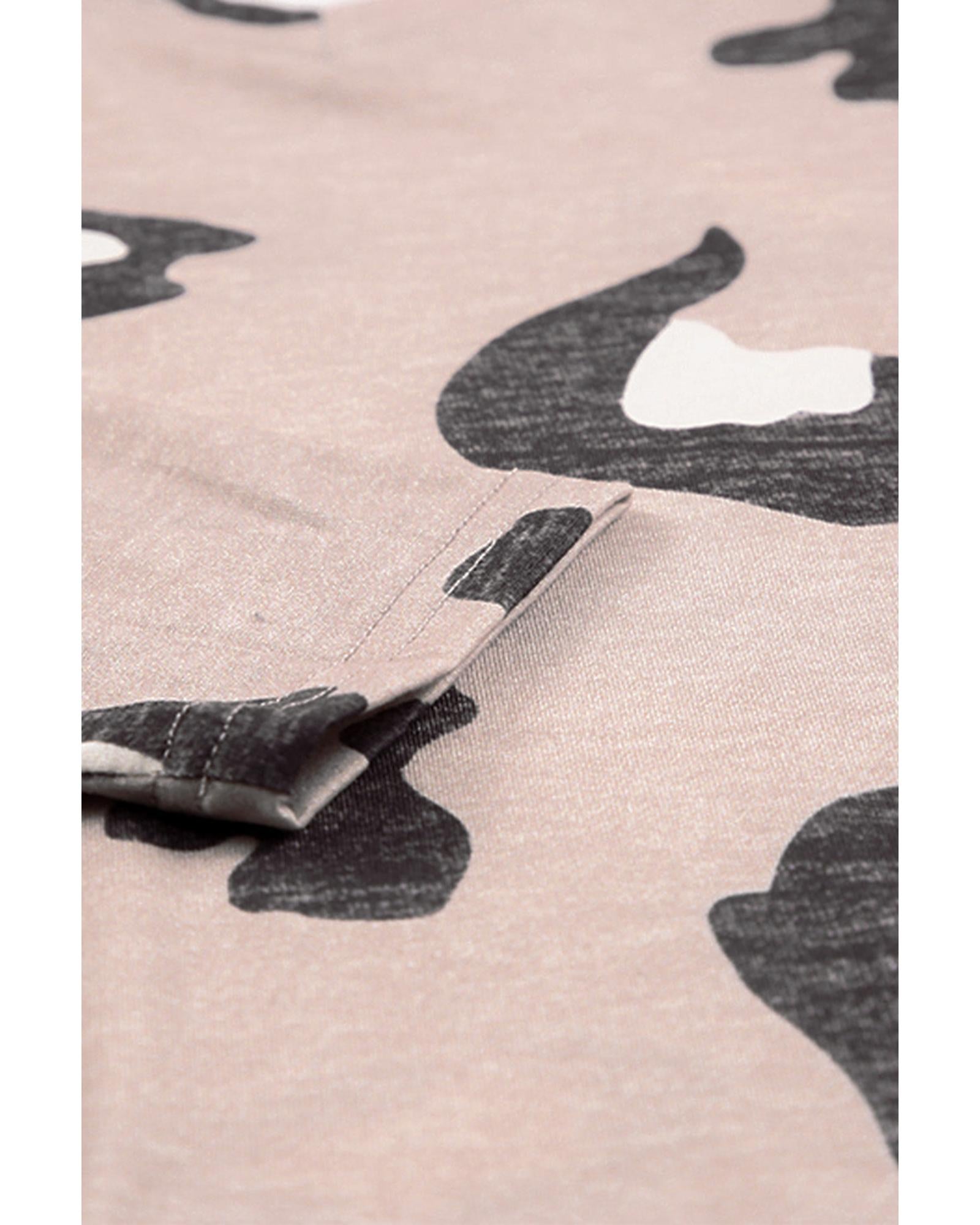 Azura Exchange Leopard Print V Neck Long Sleeve Top - XL