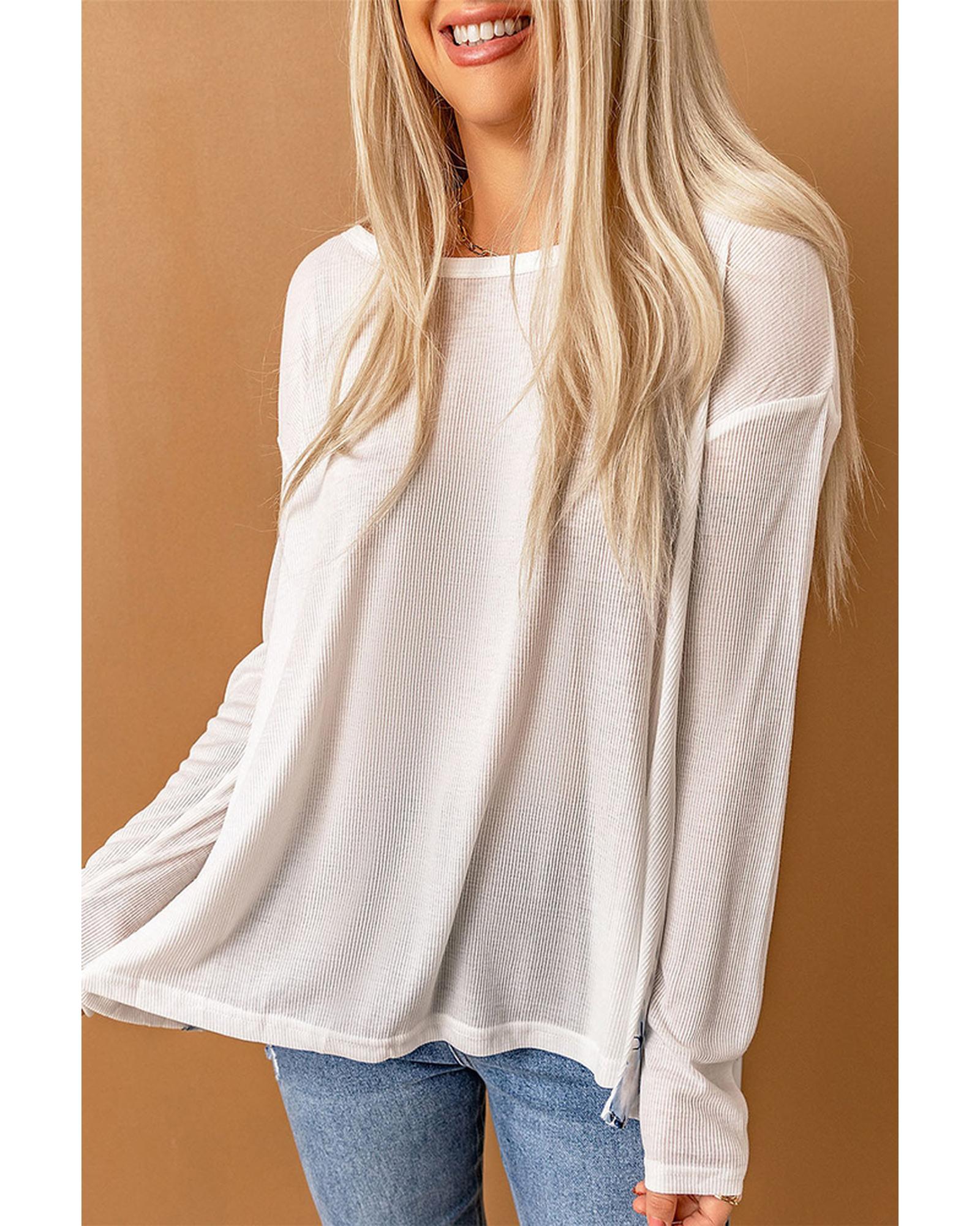 Azura Exchange Loose Fit Geometric Tie Dye Ribbed Top - 2XL