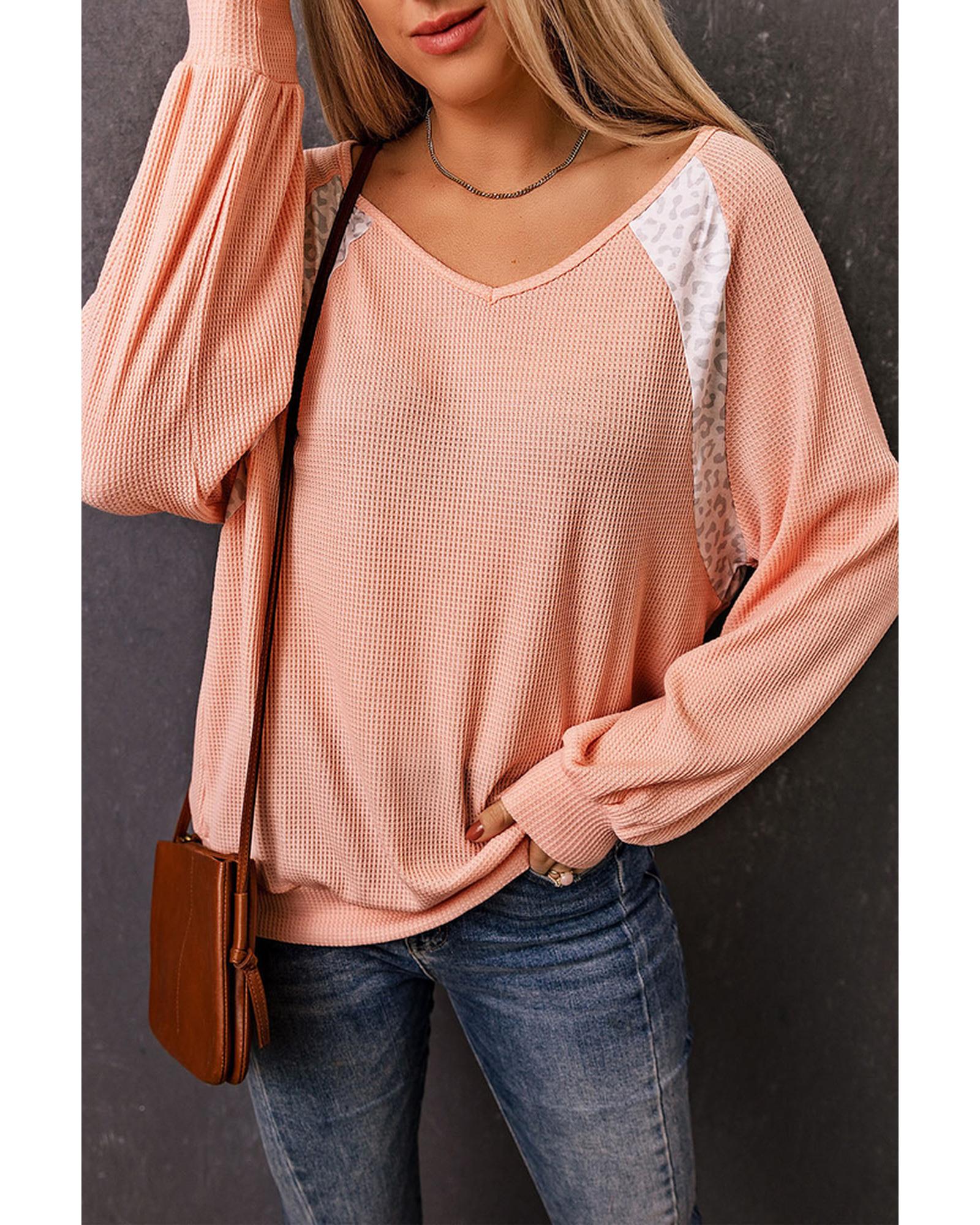 Azura Exchange Waffle Knit Top - L