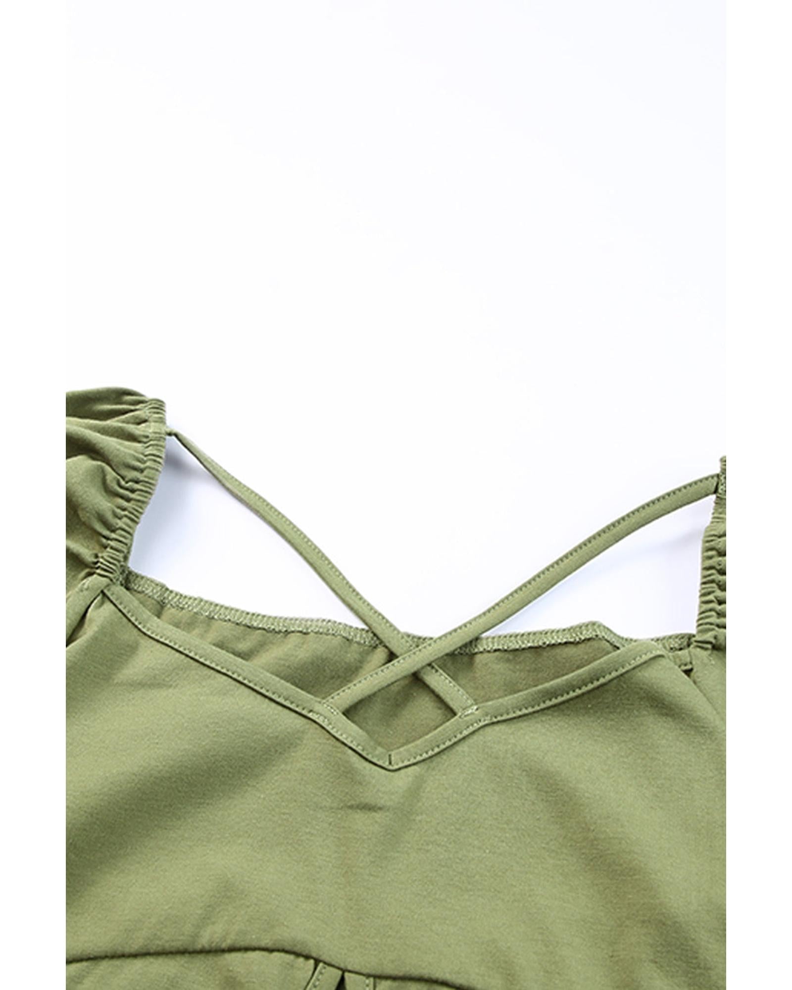 Azura Exchange Criss Cross Sweetheart Neck Long Sleeve Top - S