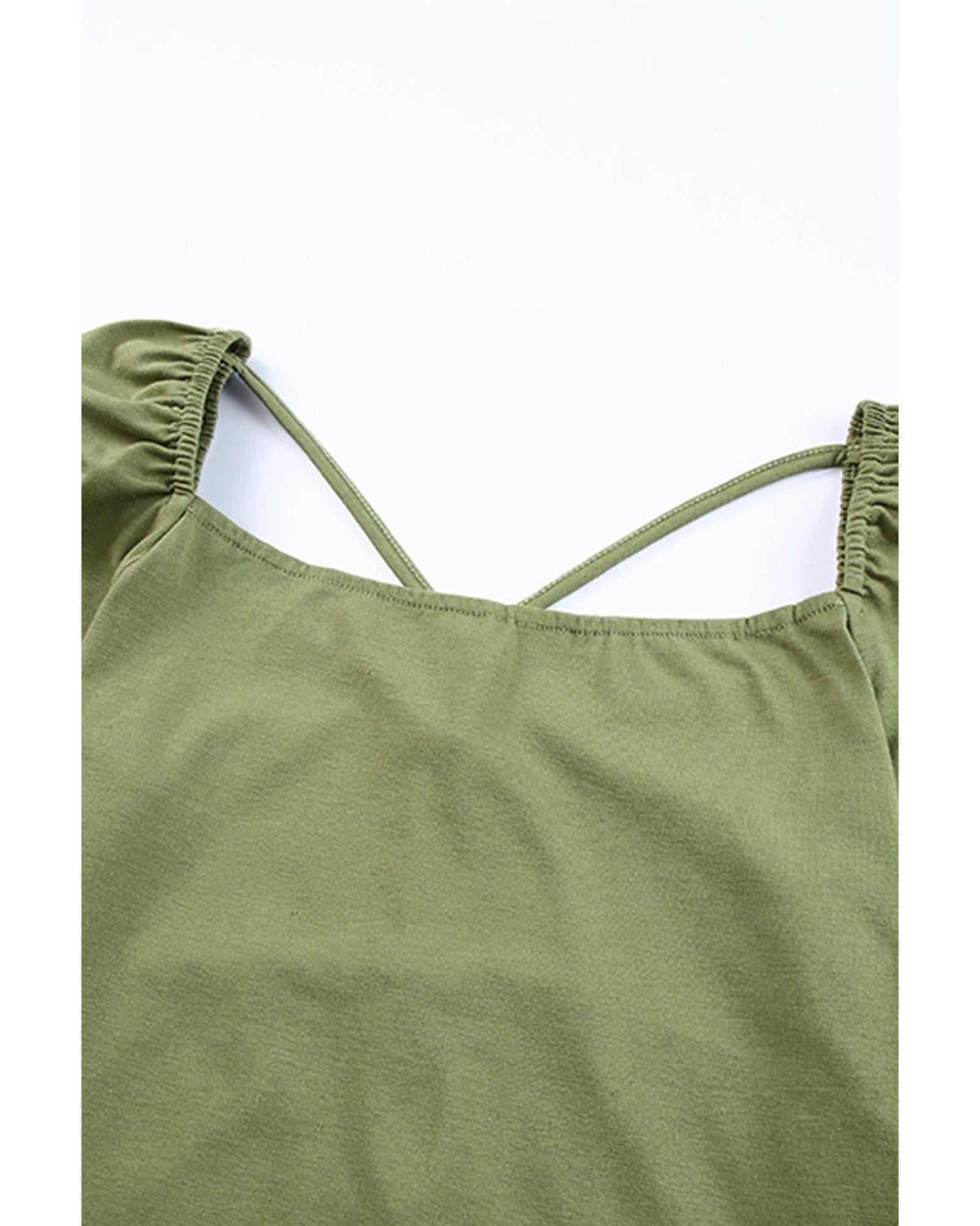 Azura Exchange Criss Cross Sweetheart Neck Long Sleeve Top - S