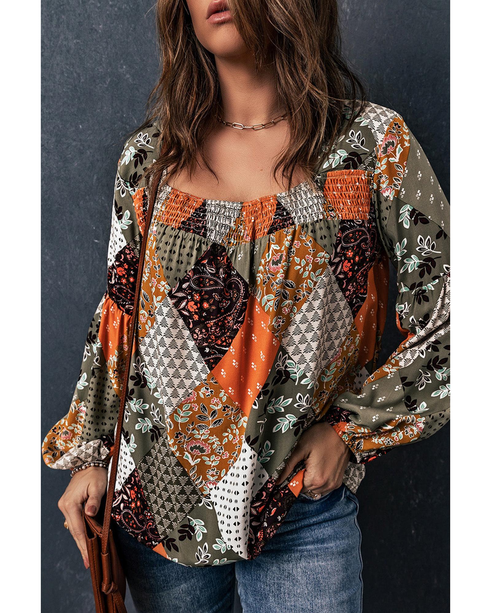 Azura Exchange Mixed Print Blouse - L