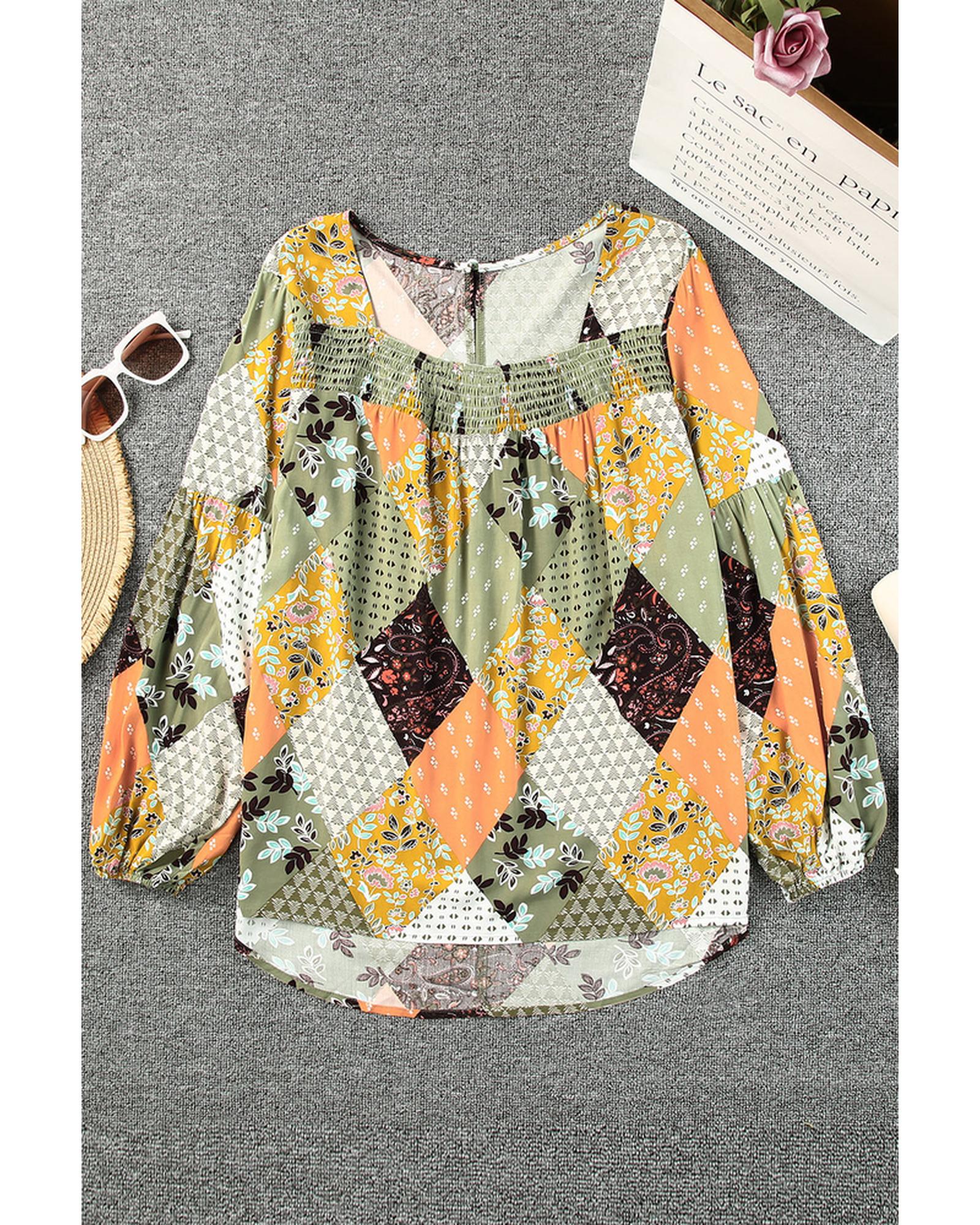 Azura Exchange Mixed Print Blouse - L