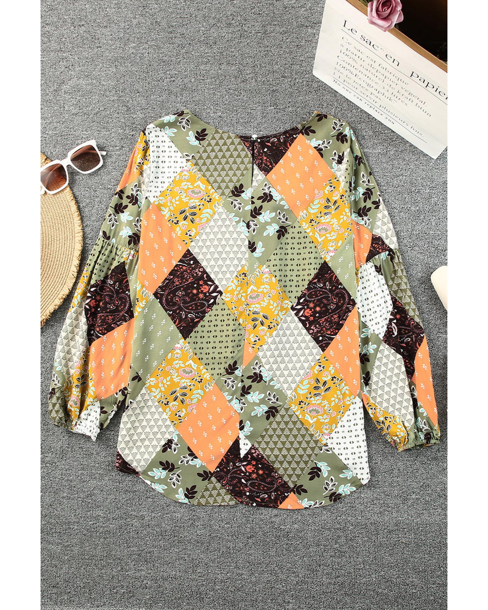 Azura Exchange Mixed Print Blouse - L